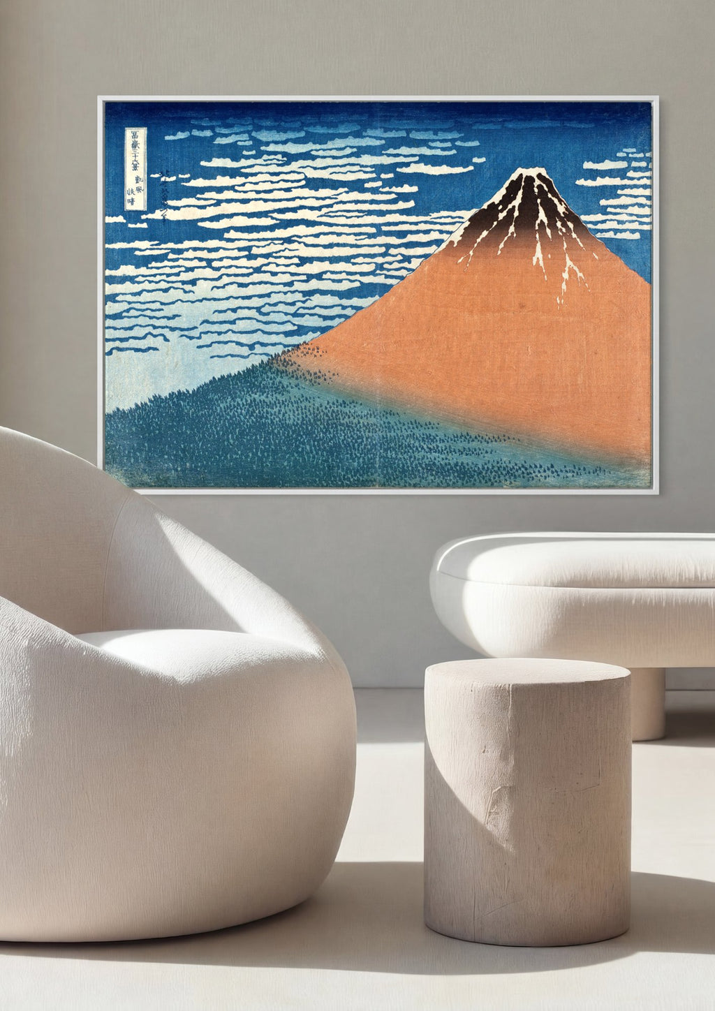 Quadro Decorativo Montanha Fuji - Hokusai em ambiente decorado