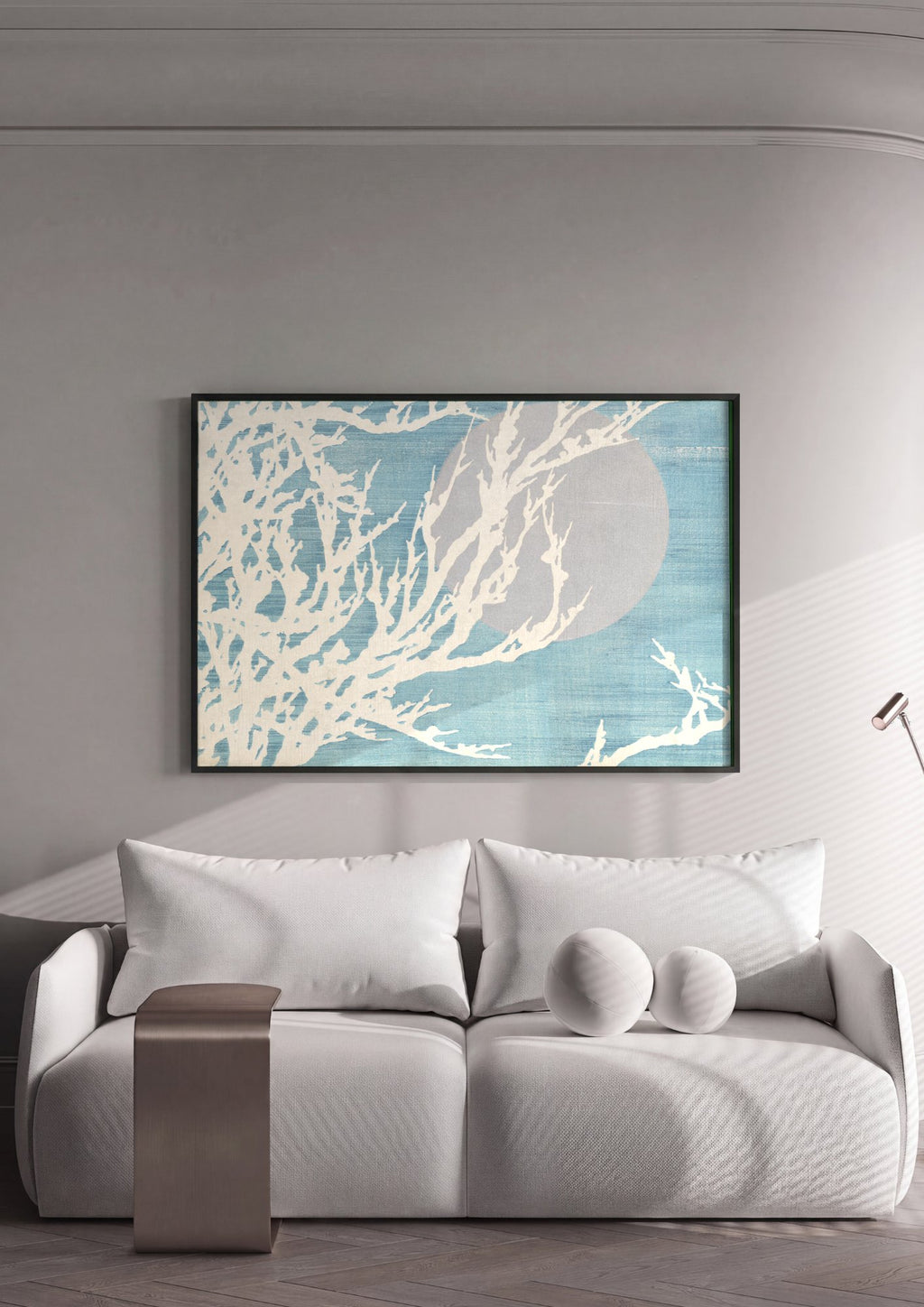 Quadro Decorativo Galhos ao Luar - Kamisaka Sekka em ambiente decorado