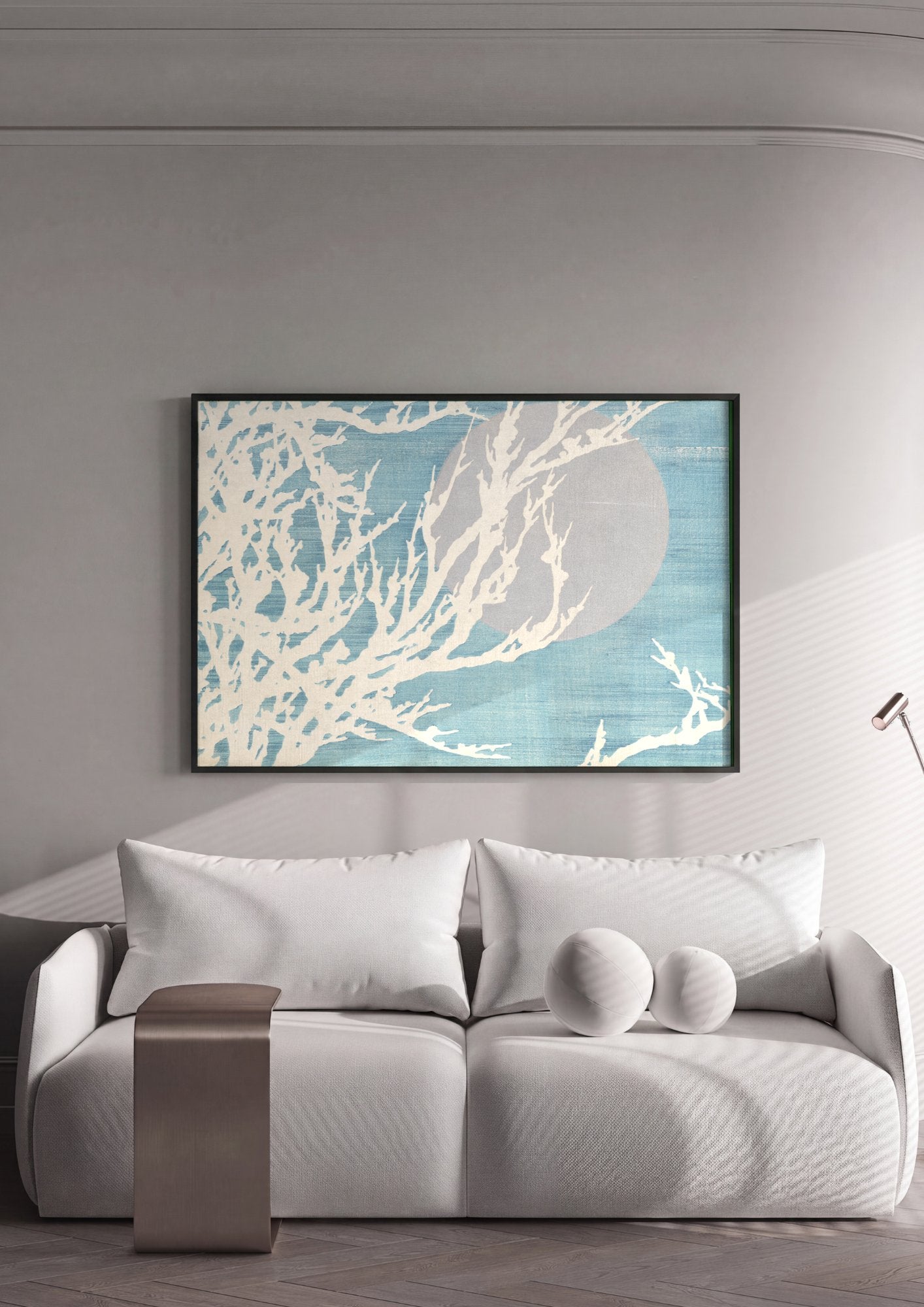 Quadro Decorativo Galhos ao Luar - Kamisaka Sekka em ambiente decorado