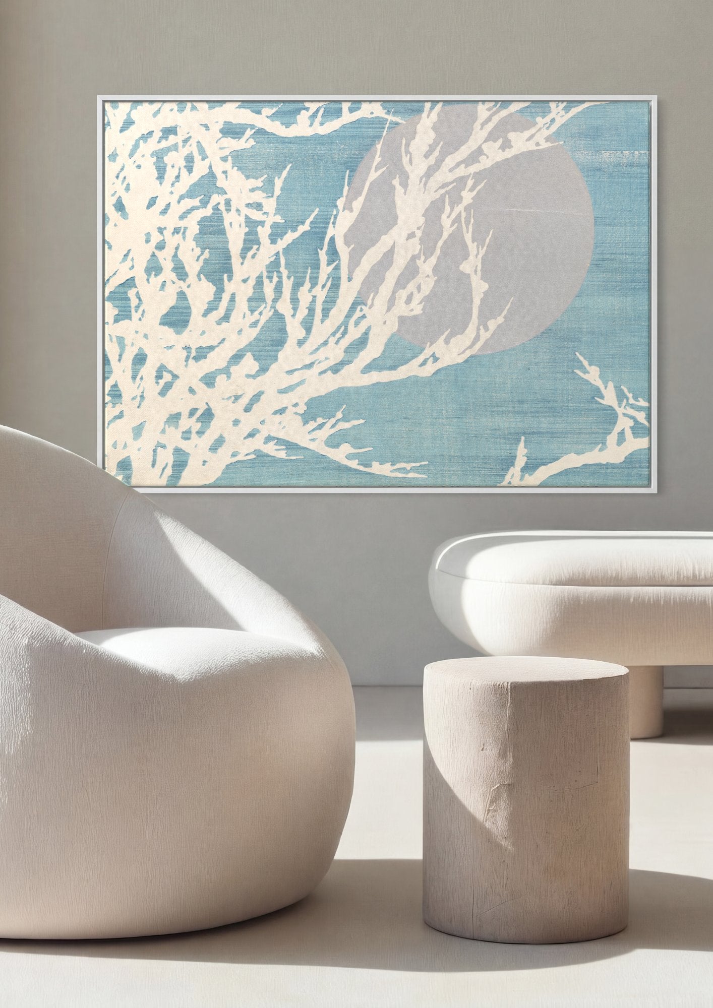 Quadro Decorativo Galhos ao Luar - Kamisaka Sekka em ambiente decorado