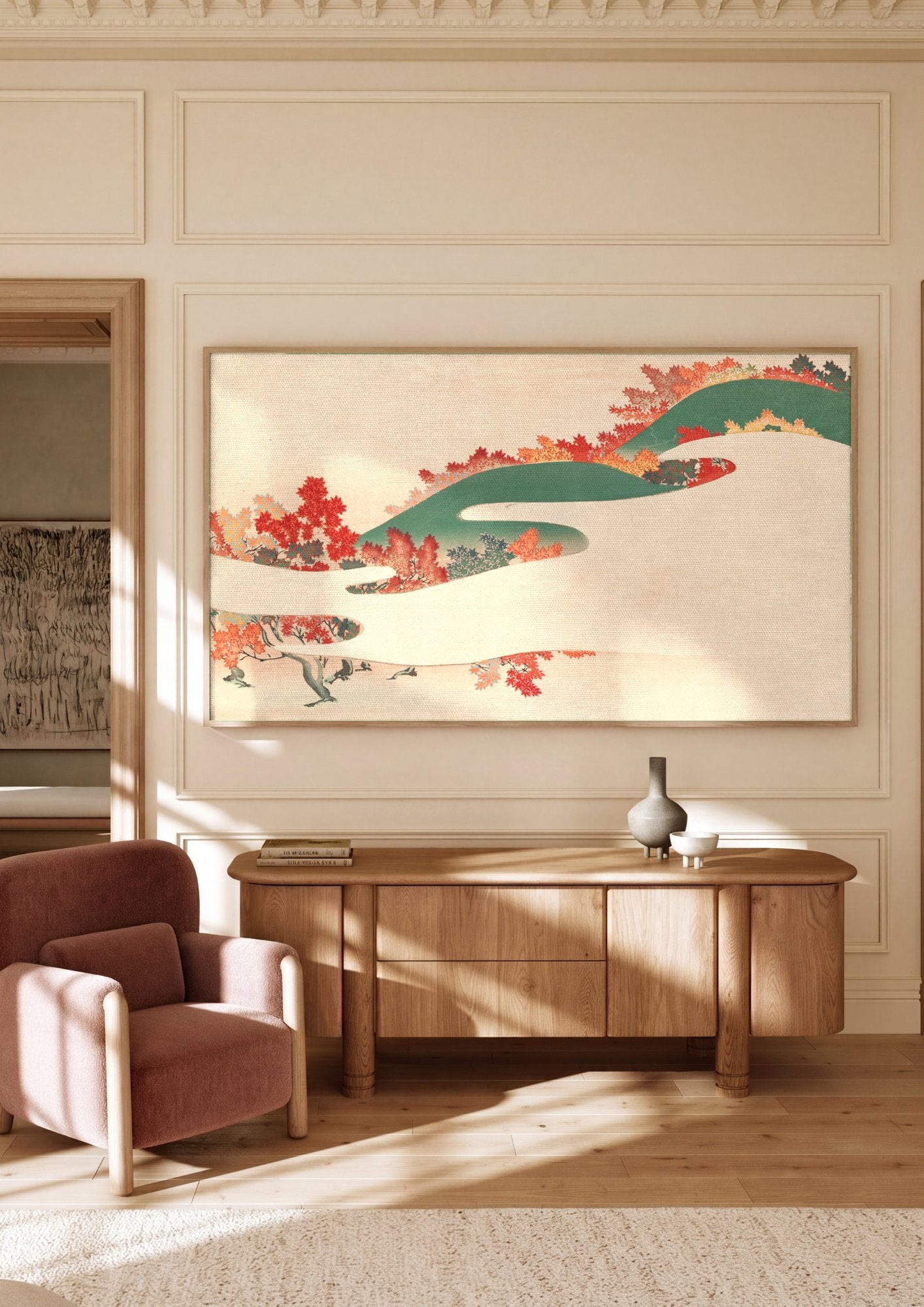 Quadro Decorativo Outono Japonês - Kamisaka Sekka em ambiente decorado