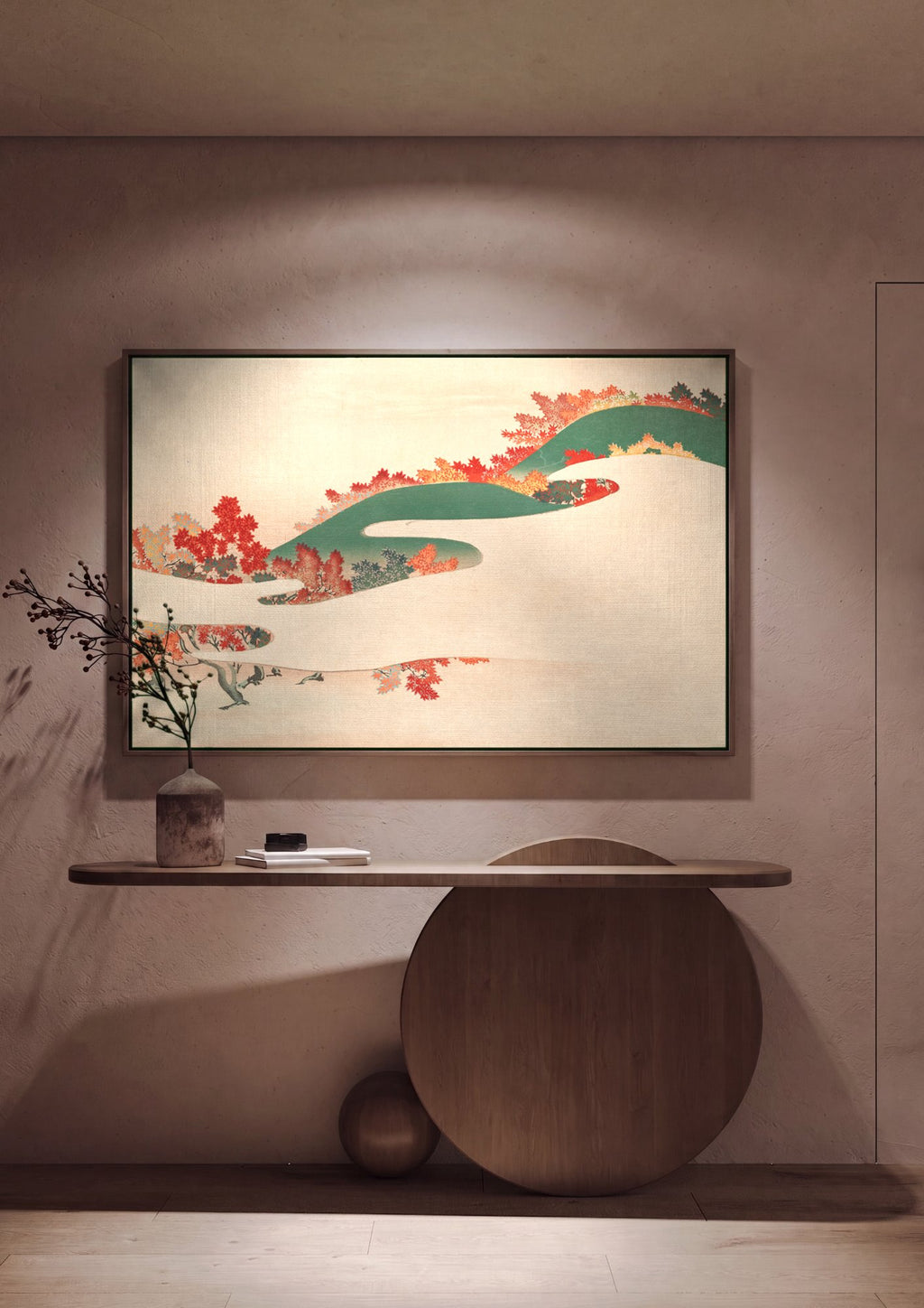 Quadro Decorativo Outono Japonês - Kamisaka Sekka em ambiente decorado