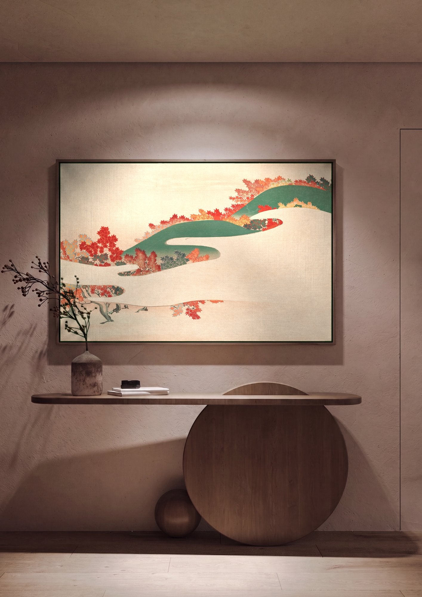 Quadro Decorativo Outono Japonês - Kamisaka Sekka em ambiente decorado