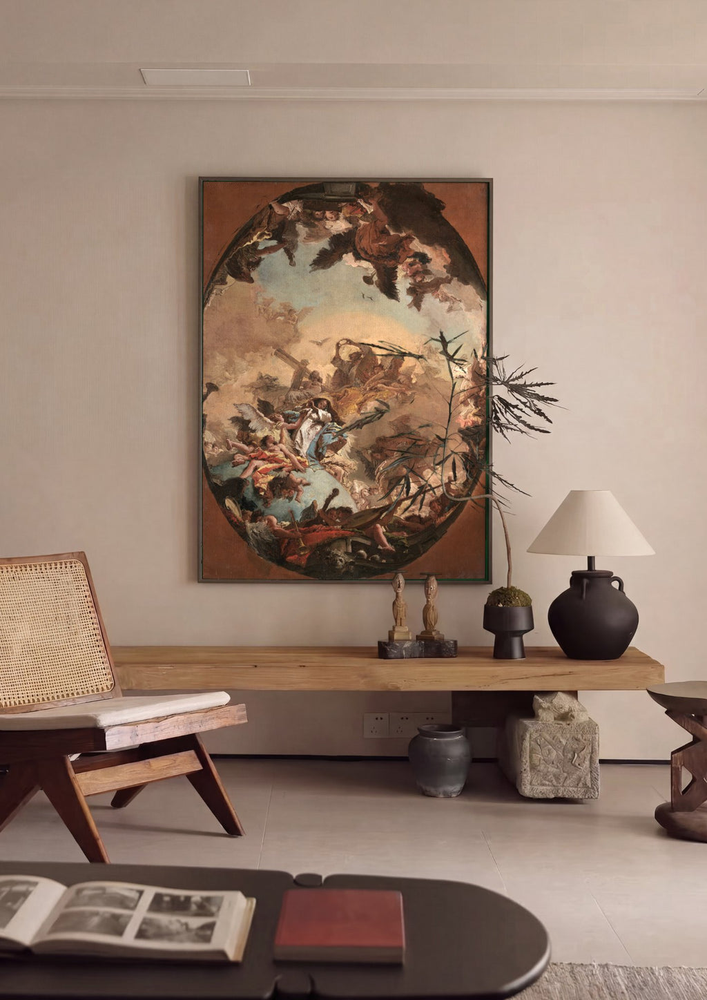 Quadro Decorativo A Glorificação de São Fidélis de Sigmaringa - Tiepolo em ambiente decorado