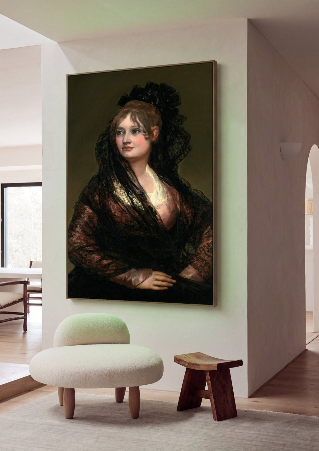 Quadro Decorativo A Jovem Dama – Francisco de Goya em ambiente decorado