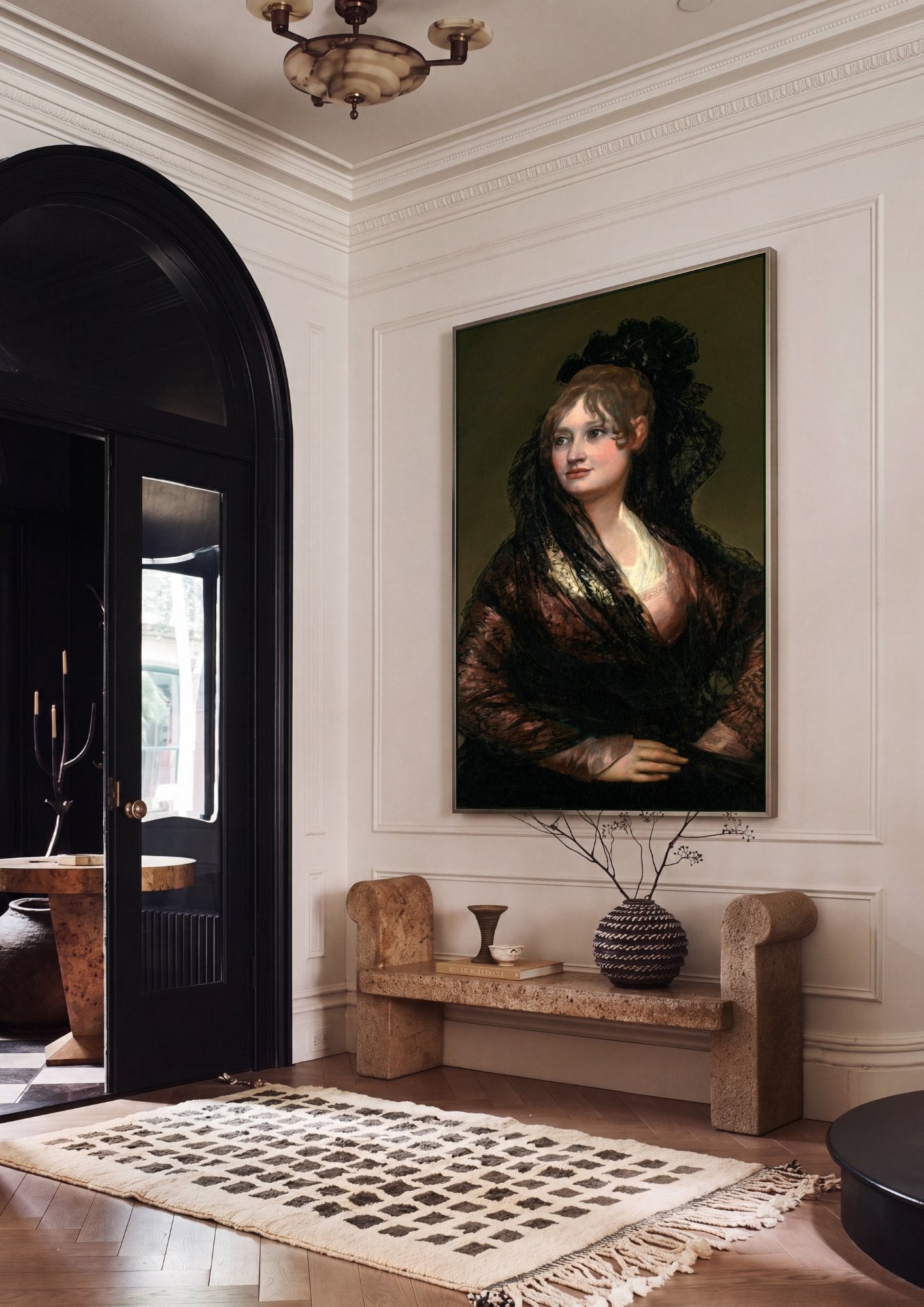 Quadro Decorativo A Jovem Dama – Francisco de Goya em ambiente decorado