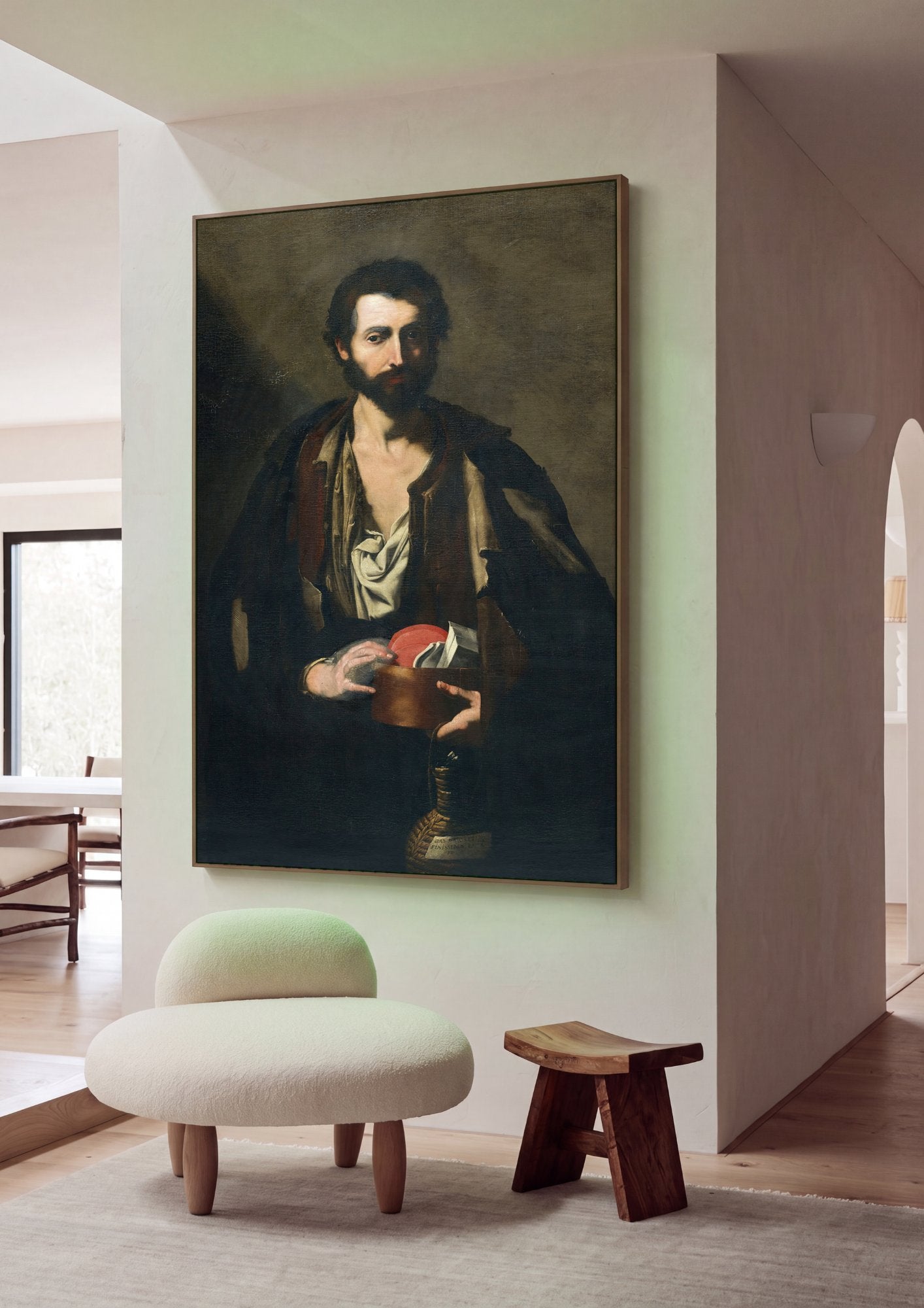 Quadro Decorativo 'O Cego de Gammon' - Jusepe de Ribera em ambiente decorado