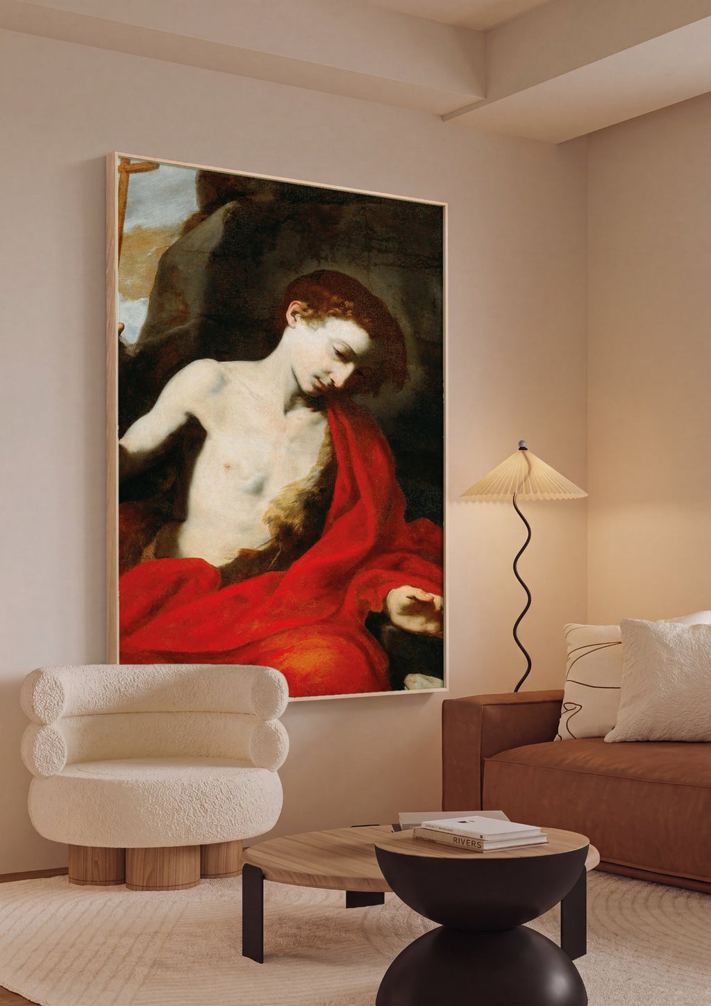 Quadro Decorativo São João Batista - Jusepe de Ribera em ambiente decorado