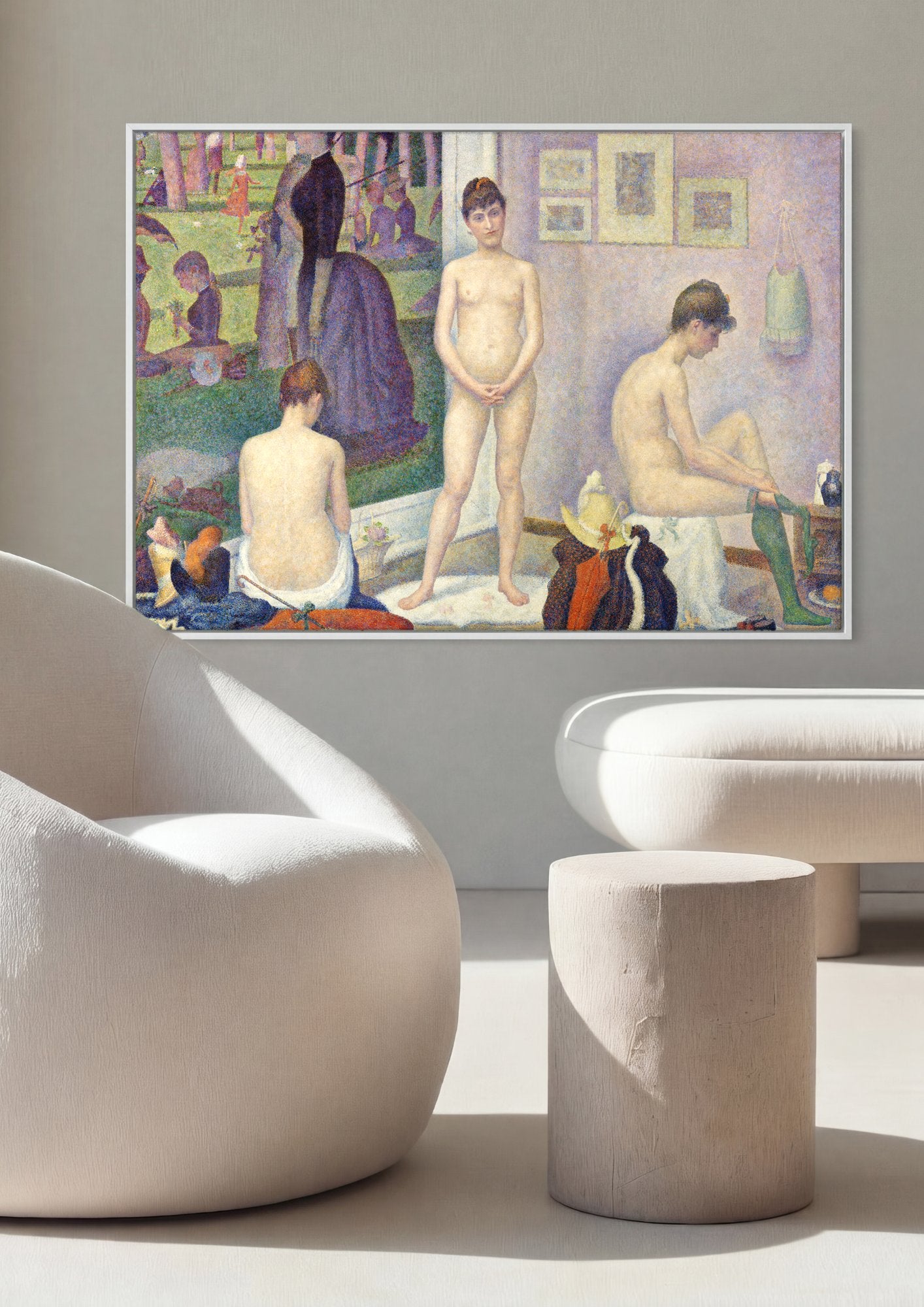 Quadro Decorativo As Modelos - Georges Seurat em ambiente decorado