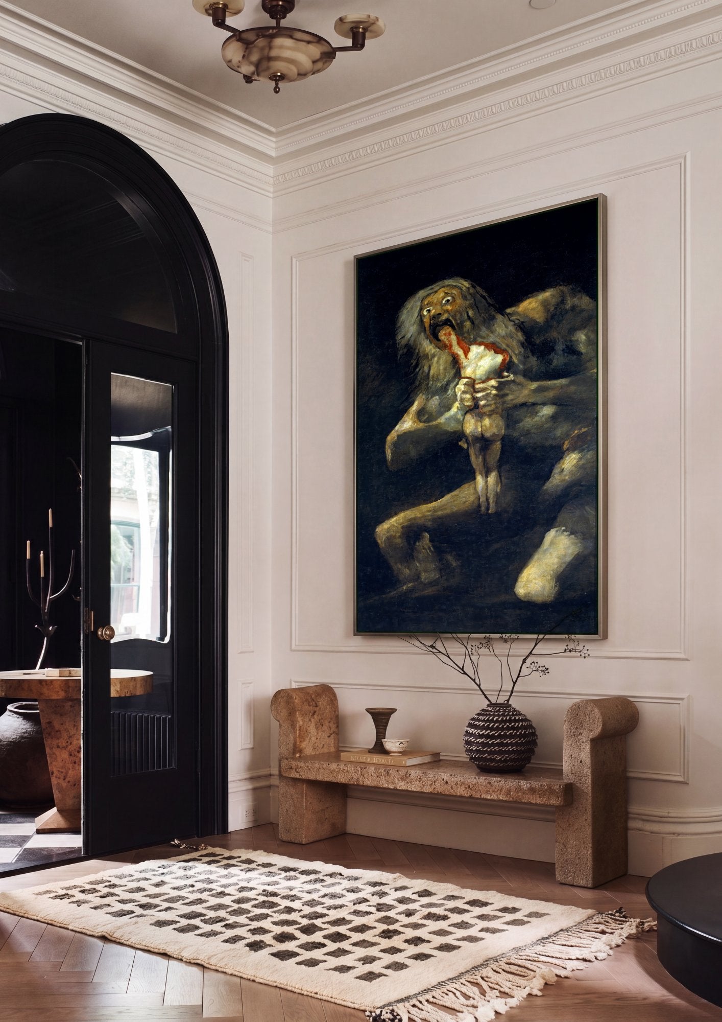 Quadro Decorativo Saturno Devorando Seu Filho - Goya em ambiente decorado