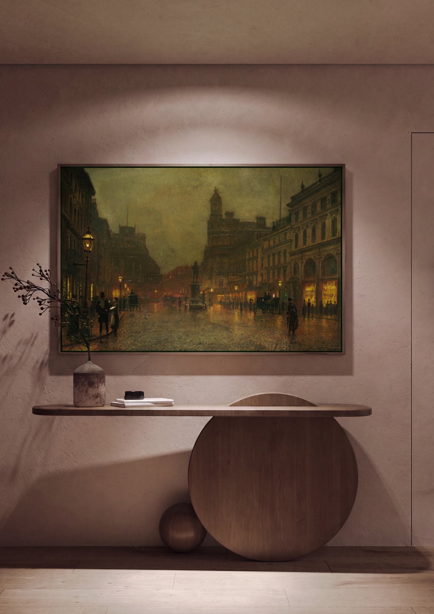 Quadro Decorativo Noite Londrina - Grimshaw em ambiente decorado
