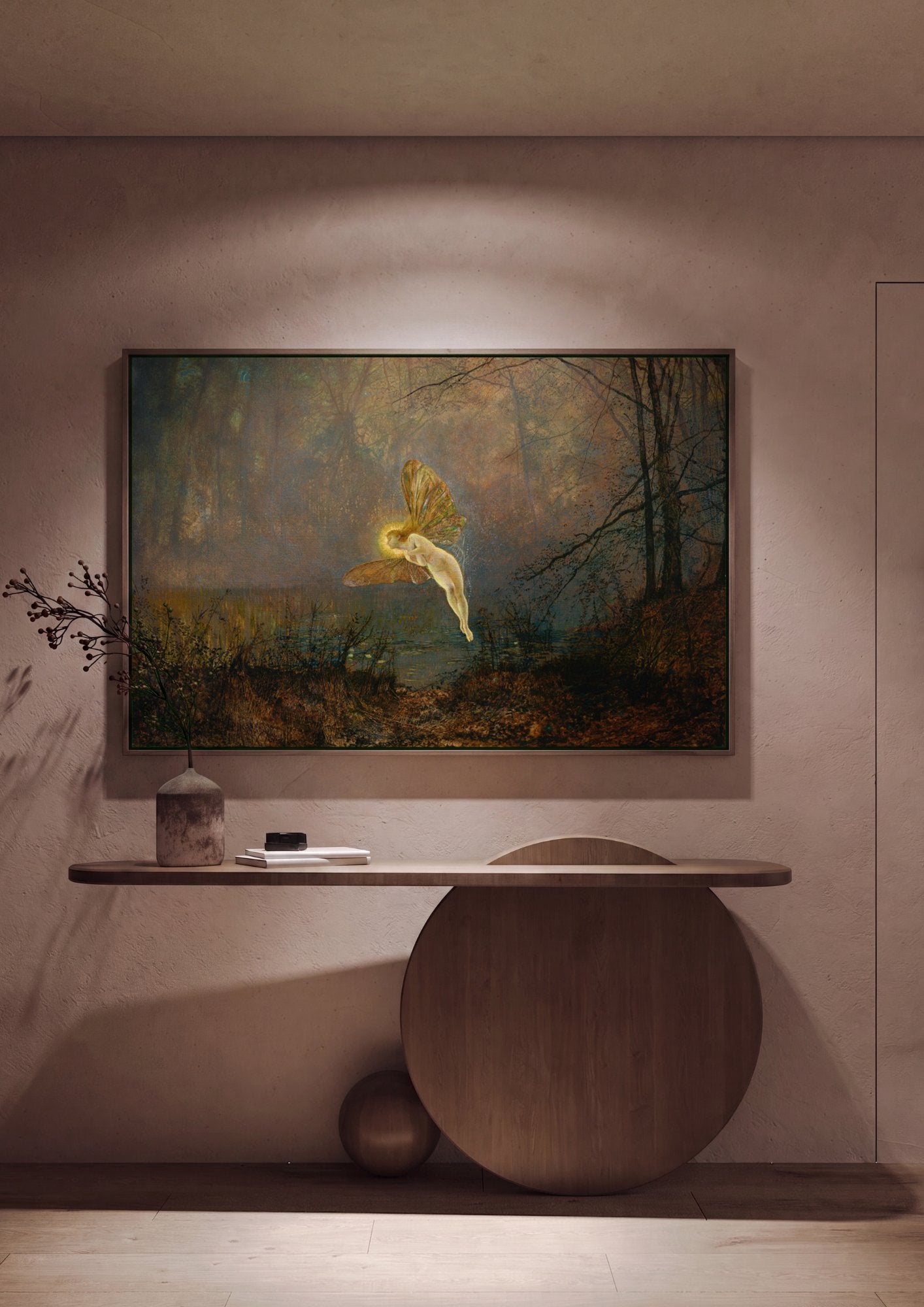Quadro Decorativo A Fada do Lago - Grimshaw em ambiente decorado
