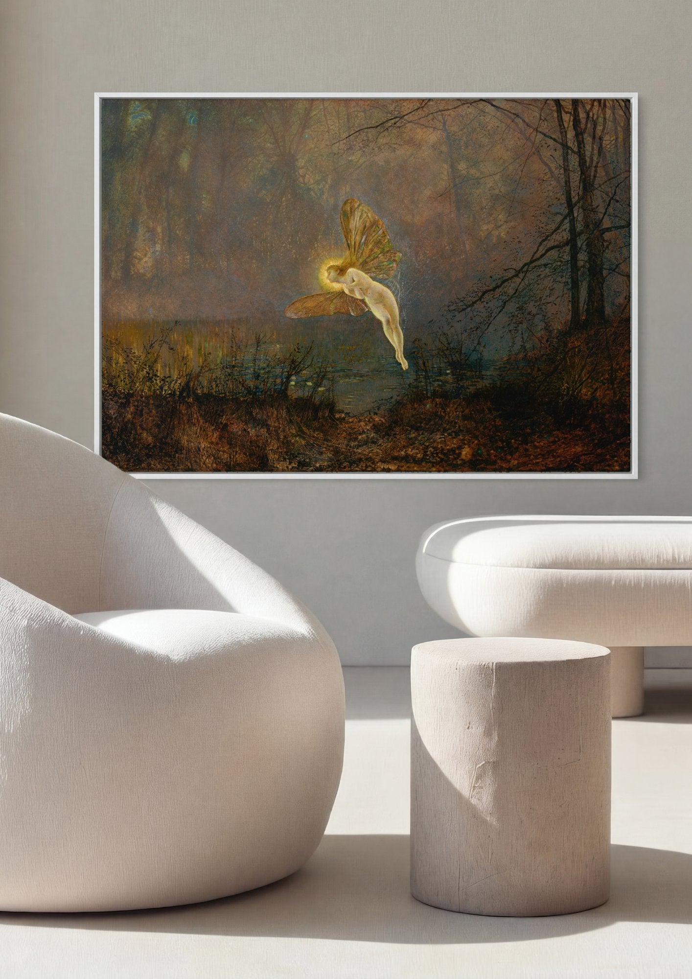 Quadro Decorativo A Fada do Lago - Grimshaw em ambiente decorado