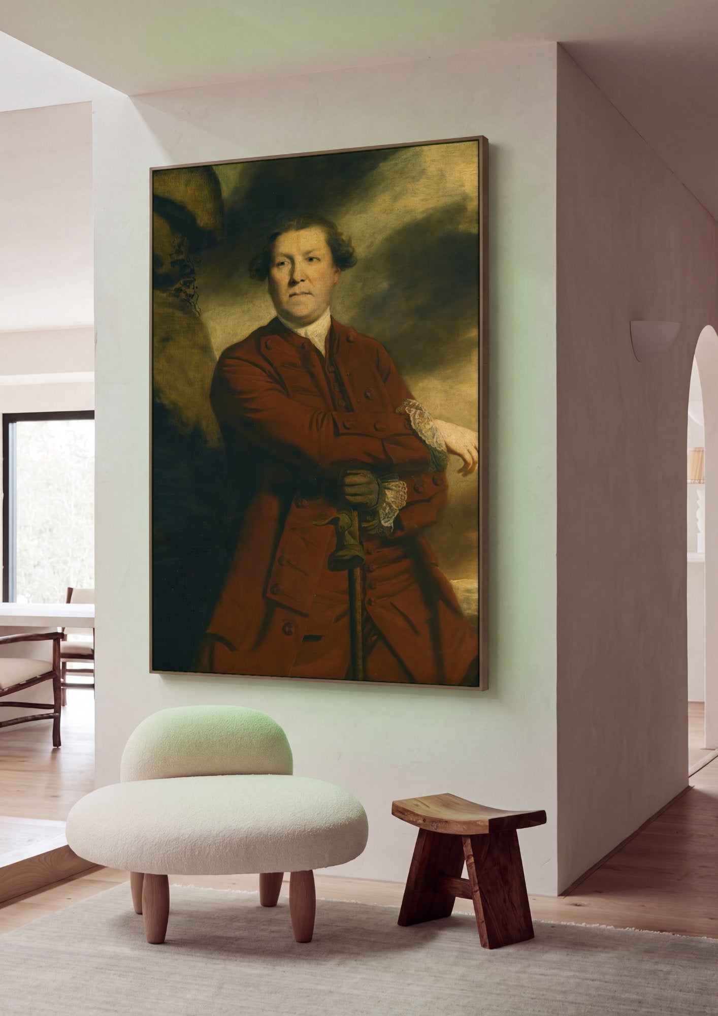 Quadro Decorativo Retrato de Homem - Joshua Reynolds em ambiente decorado