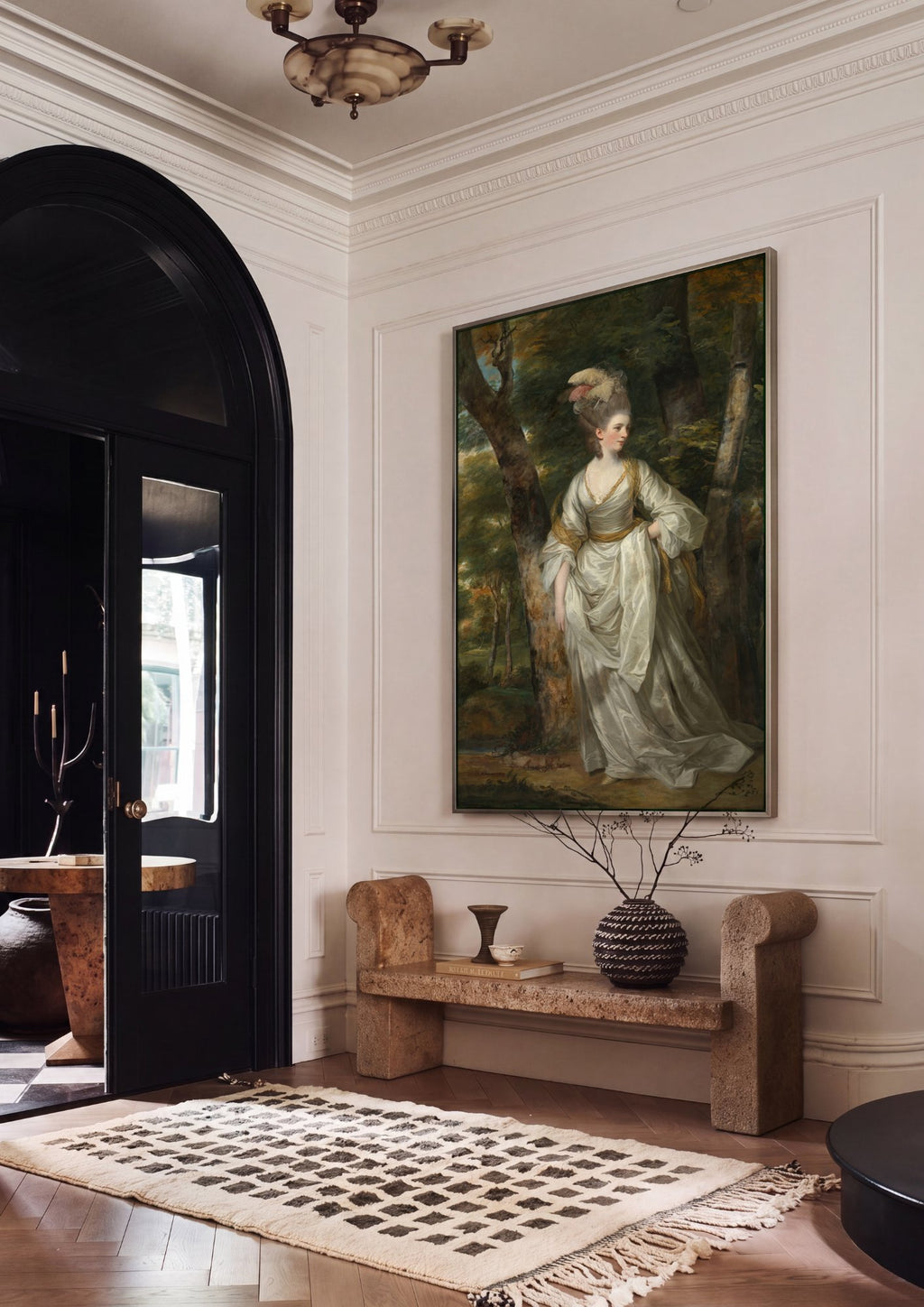Quadro Decorativo Senhora em Paisagem - Sir Joshua Reynolds em ambiente decorado