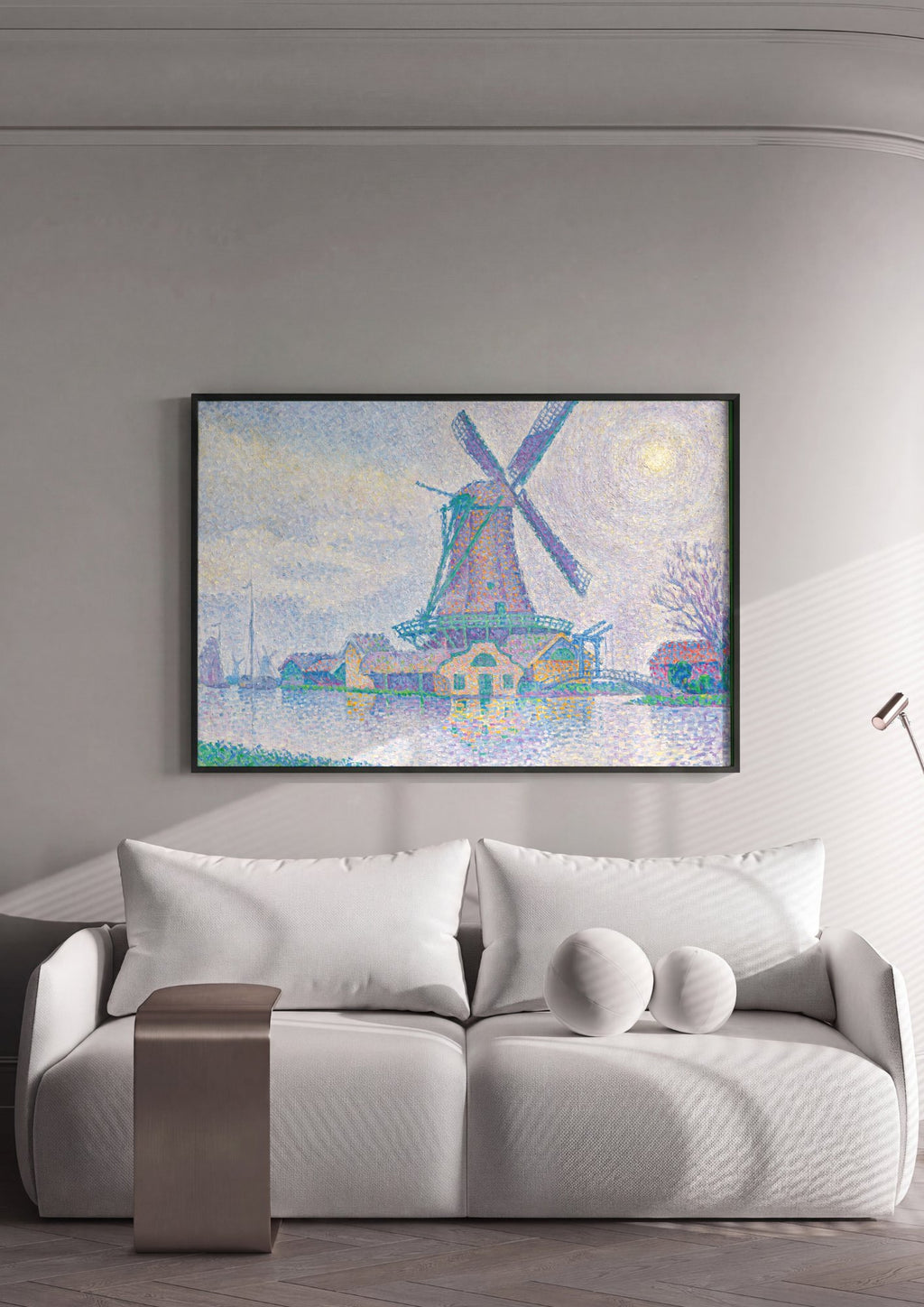 Quadro Decorativo Moinho ao Luar - Paul Signac em ambiente decorado