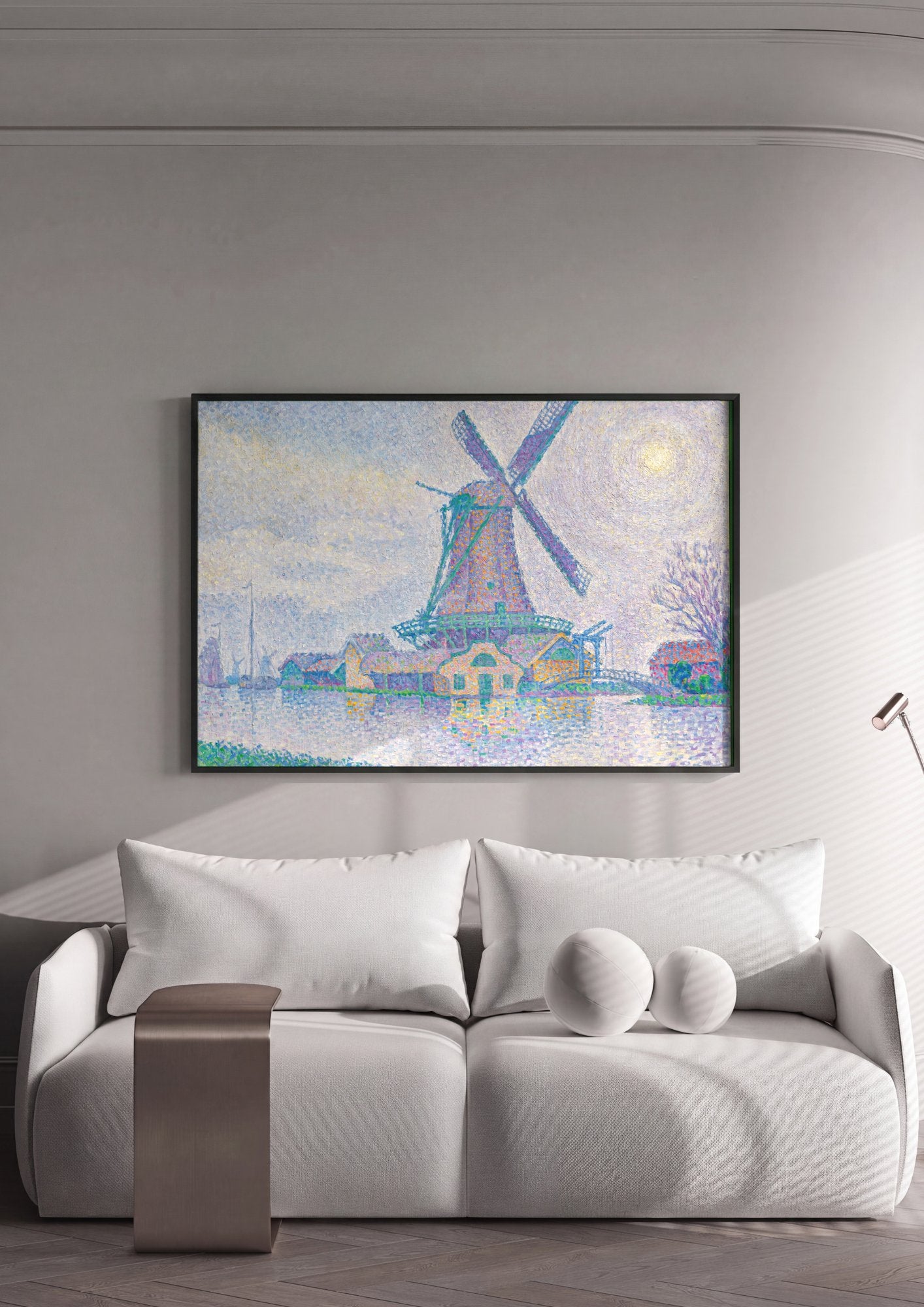 Quadro Decorativo Moinho ao Luar - Paul Signac em ambiente decorado