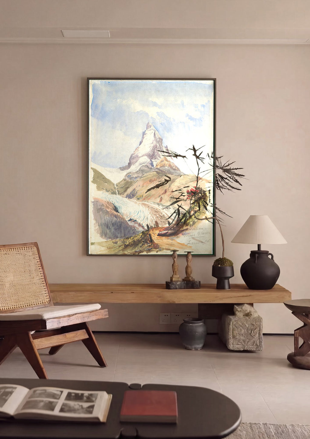 Quadro Decorativo Montanha Suíça - John Singer Sargent em ambiente decorado