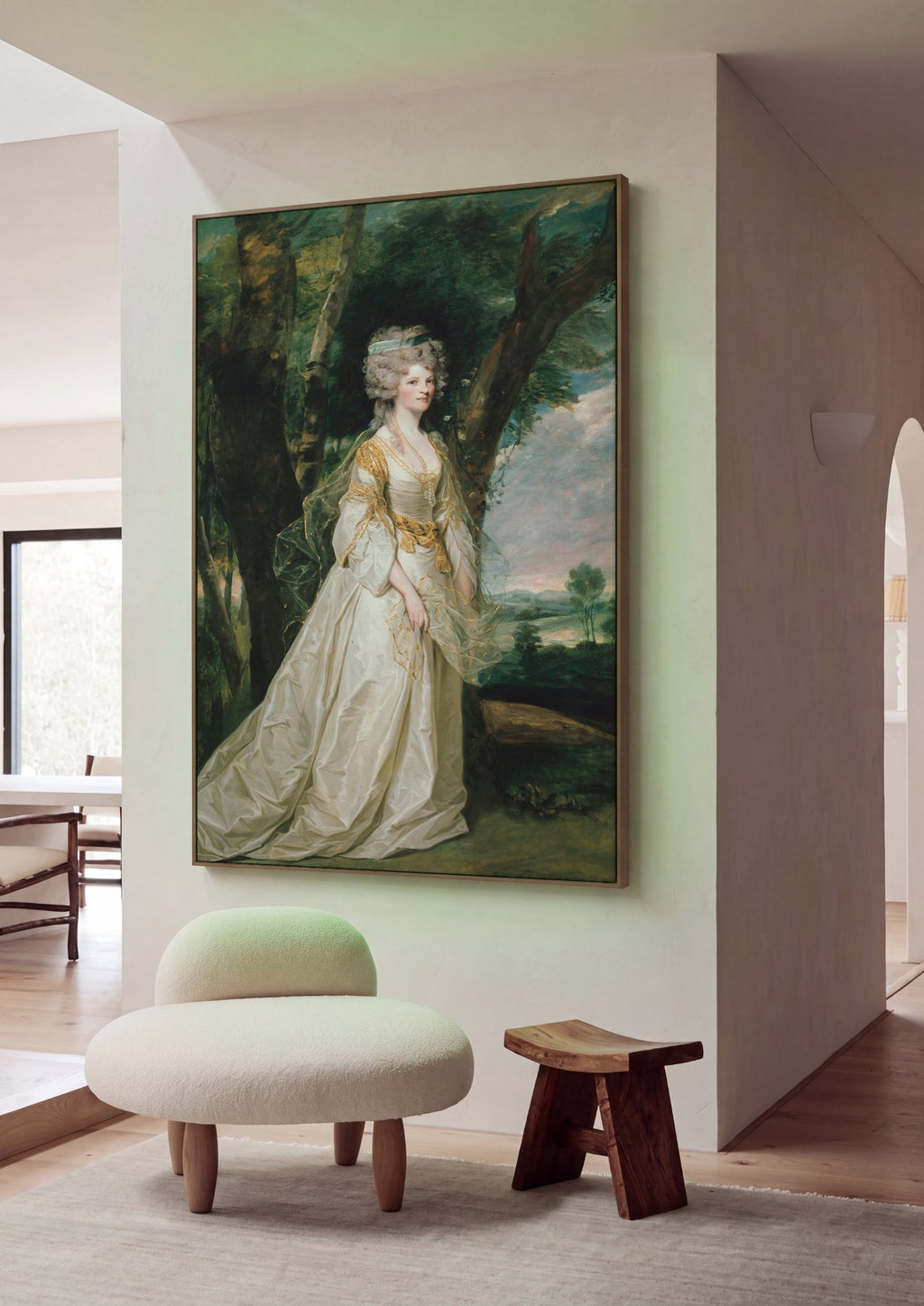 Quadro Decorativo Senhora em Paisagem - Sir Joshua Reynolds em ambiente decorado