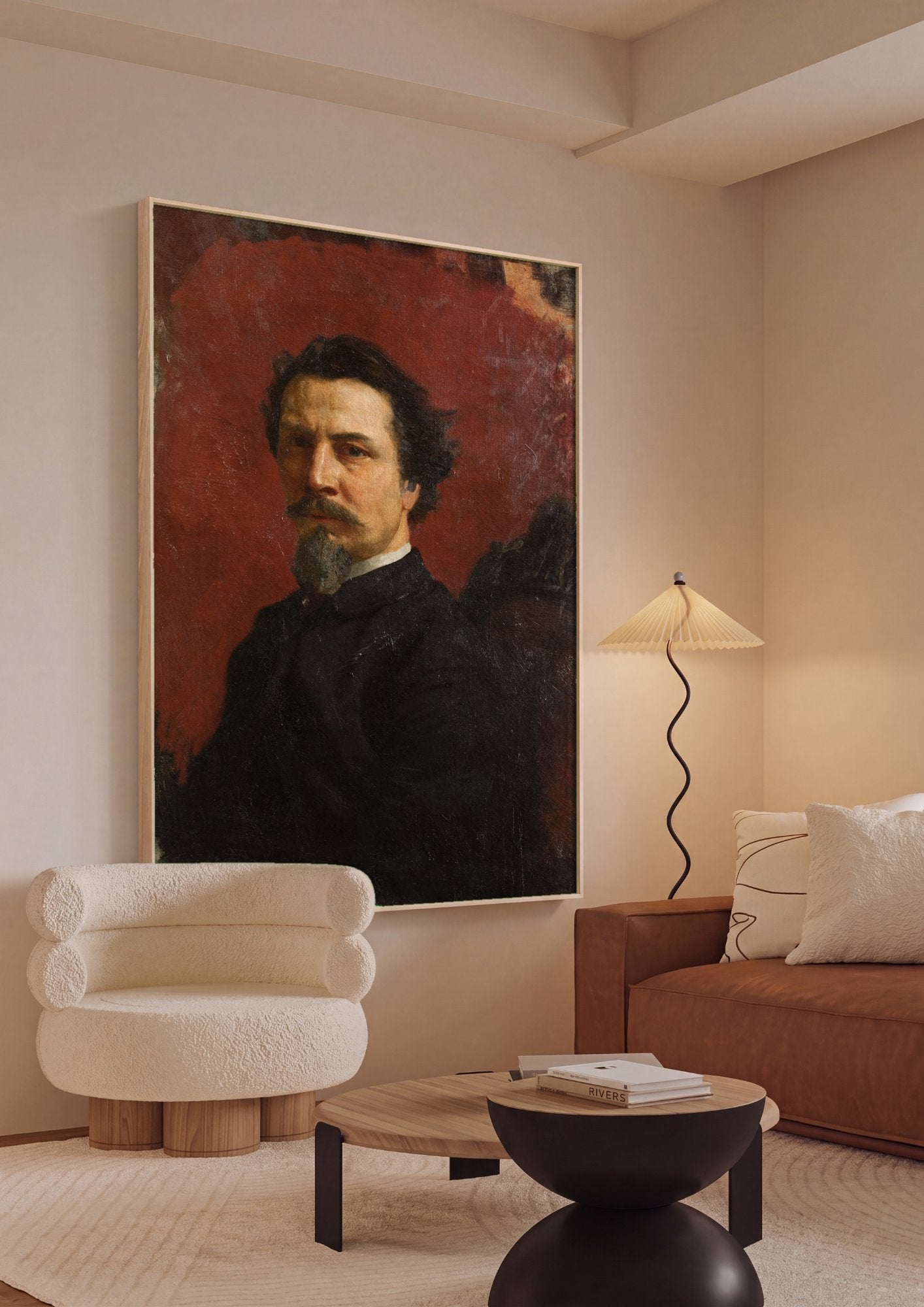 Quadro Decorativo Autorretrato - Henryk Siemiradzki em ambiente decorado