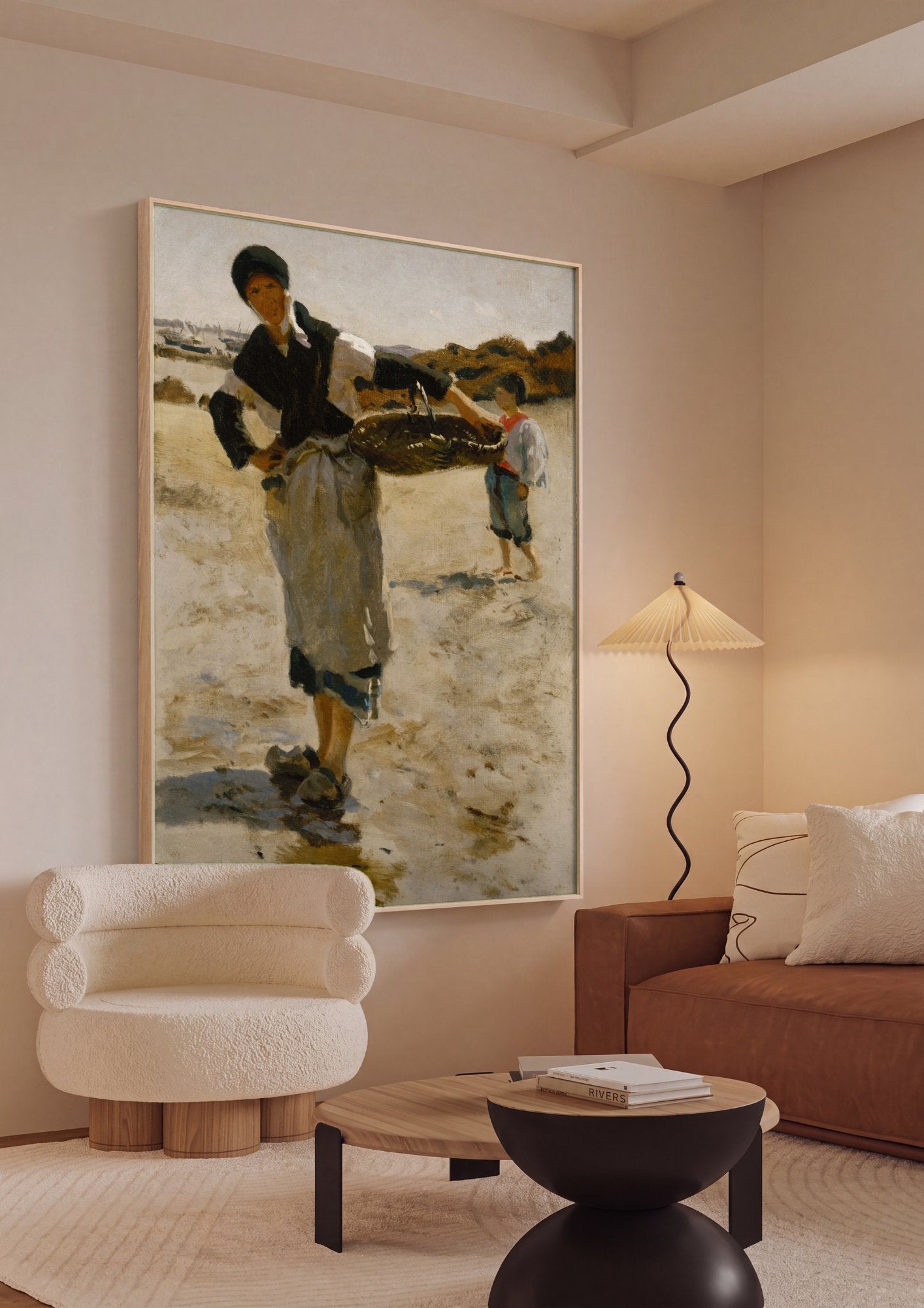 Quadro Decorativo Cesto de Peixe - John Singer Sargent em ambiente decorado