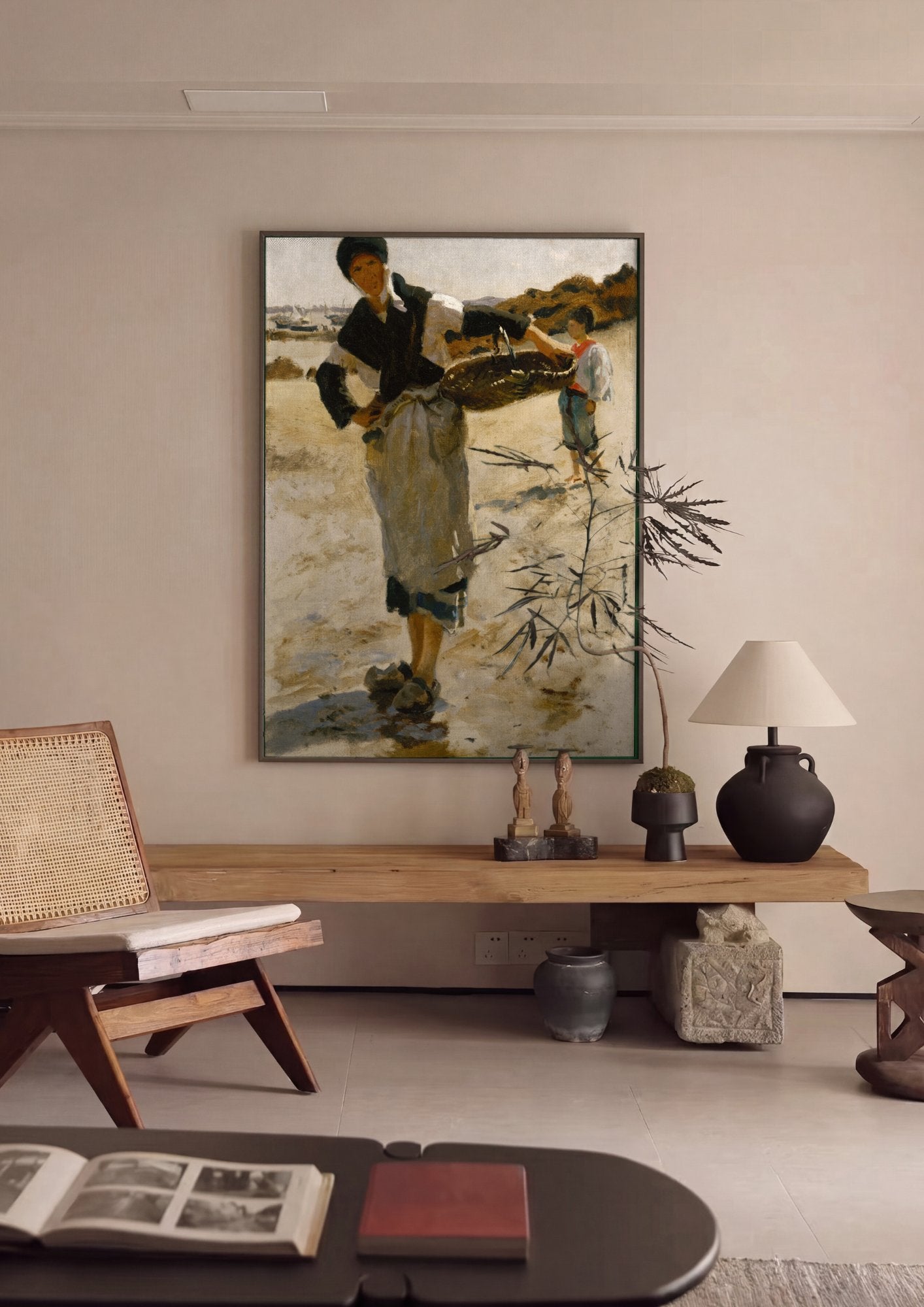 Quadro Decorativo Cesto de Peixe - John Singer Sargent em ambiente decorado