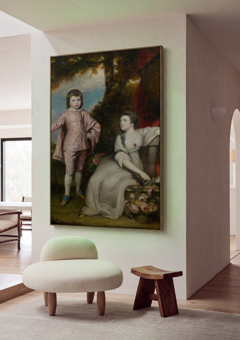 Quadro Decorativo Crianças com Flores - Sir Joshua Reynolds em ambiente decorado