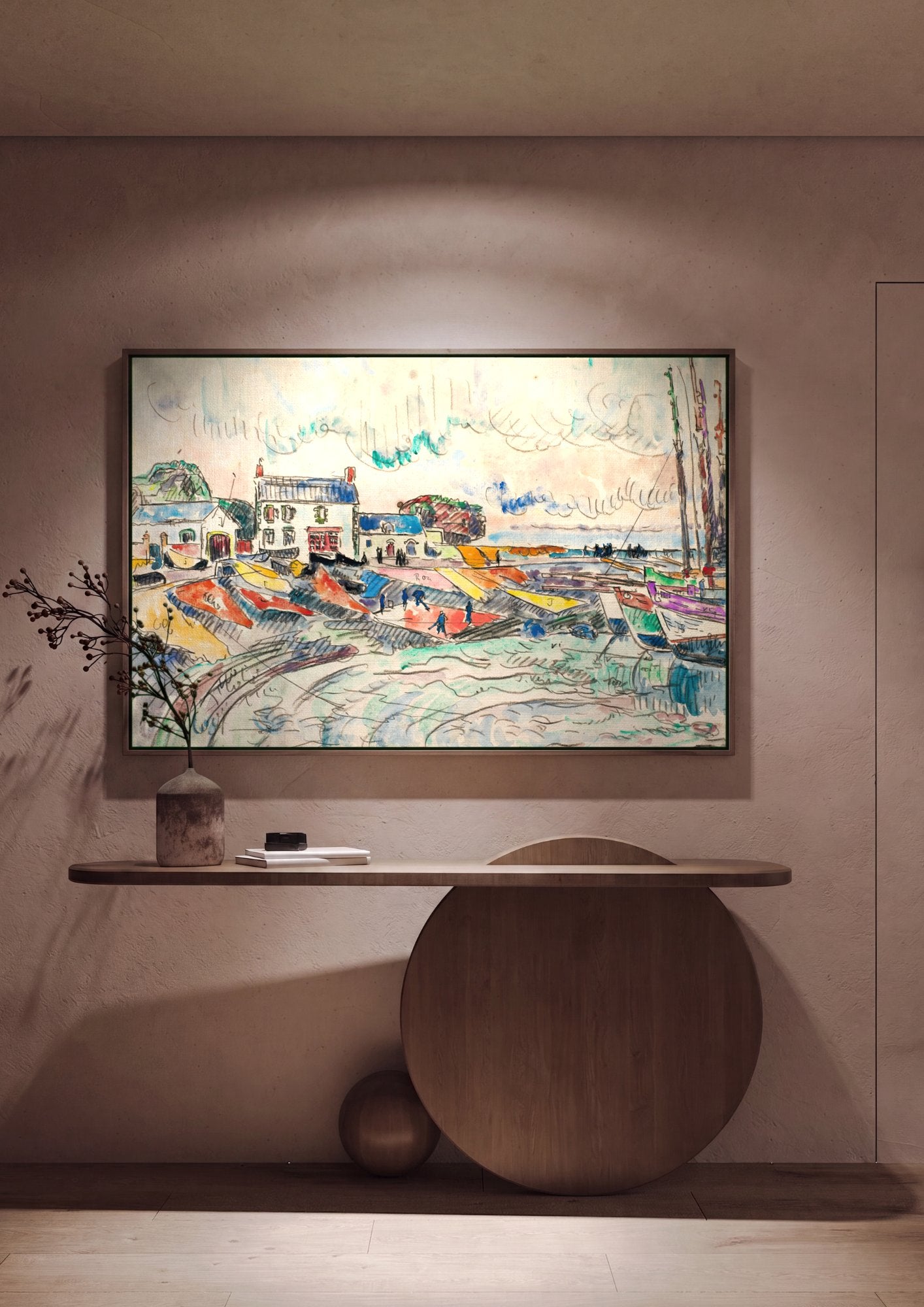 Quadro Decorativo Porto Vibrante - Paul Signac em ambiente decorado