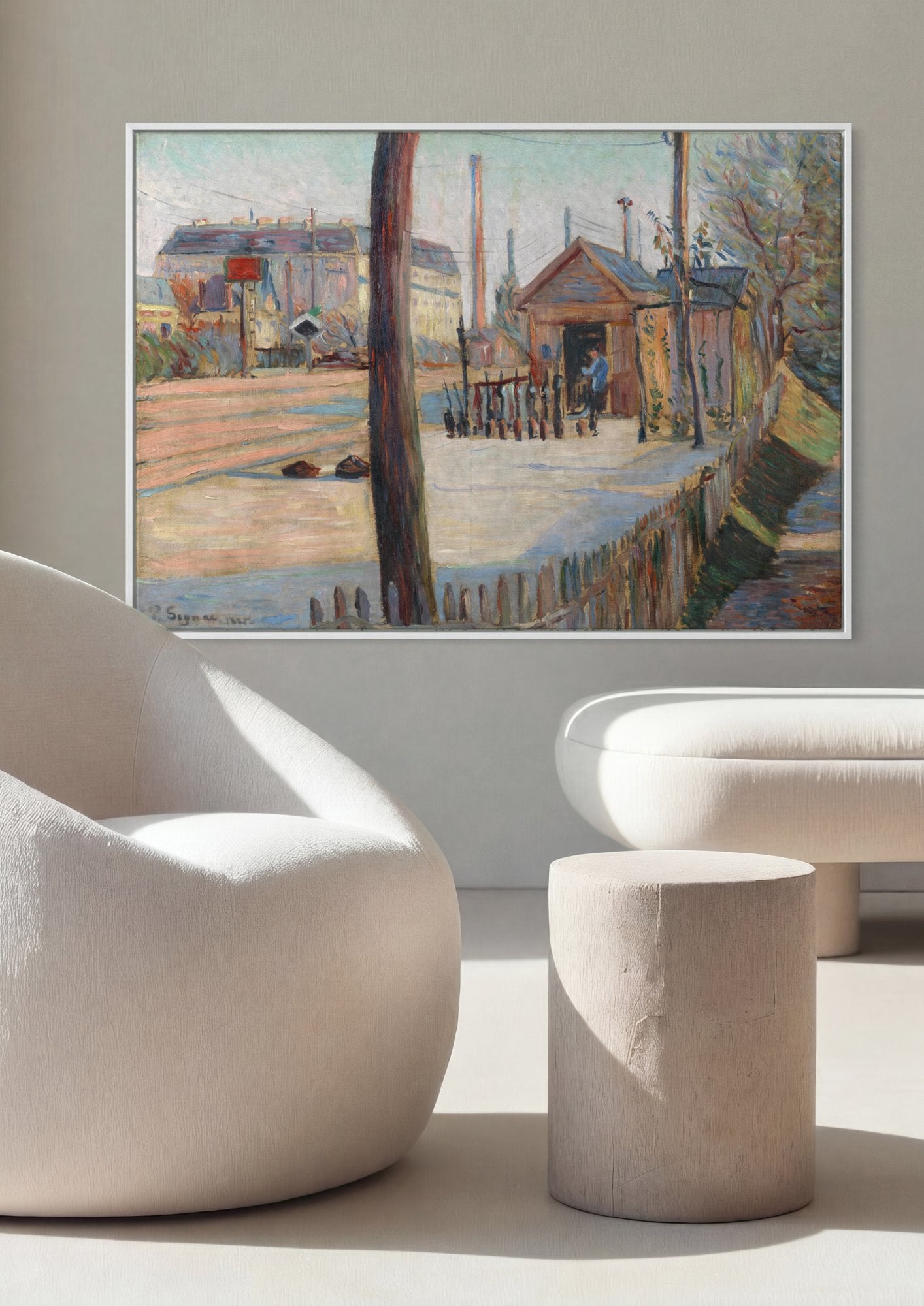 Quadro Decorativo Cena Urbana em Neve - Signac em ambiente decorado