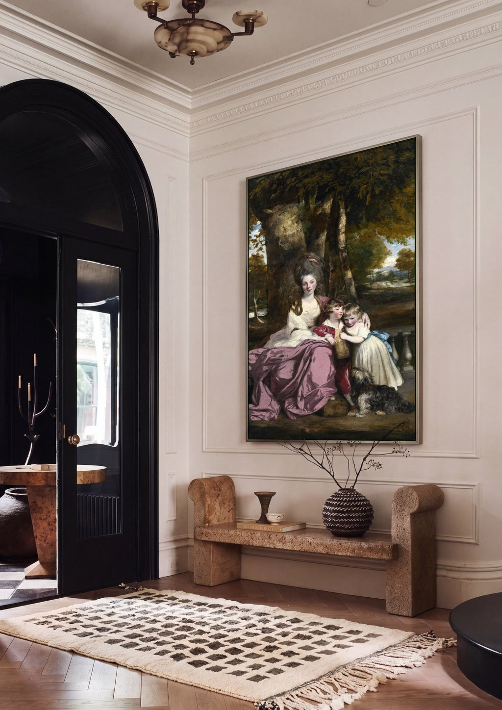 Quadro Decorativo Família na Paisagem - Sir Joshua Reynolds em ambiente decorado
