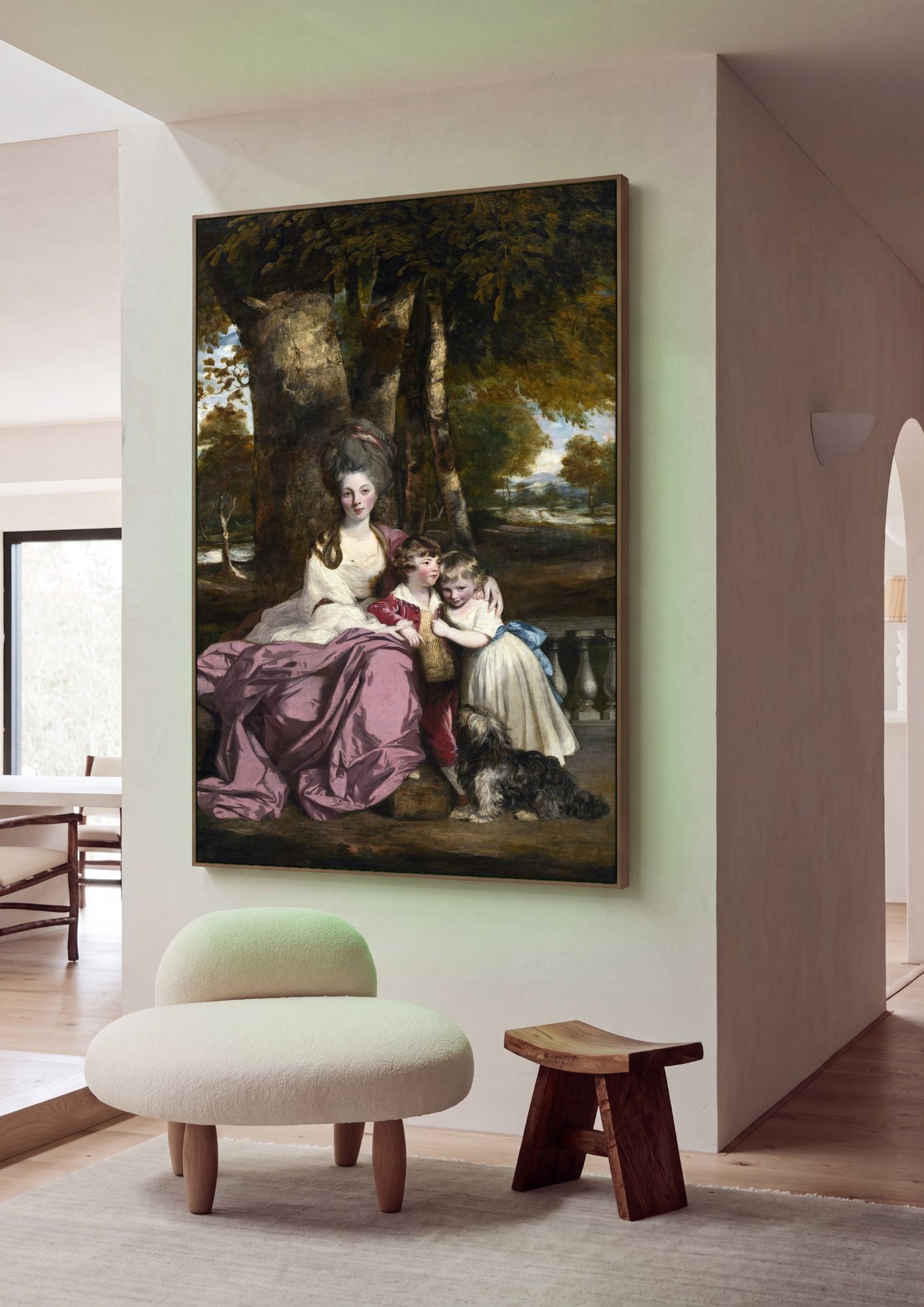 Quadro Decorativo Família na Paisagem - Sir Joshua Reynolds em ambiente decorado