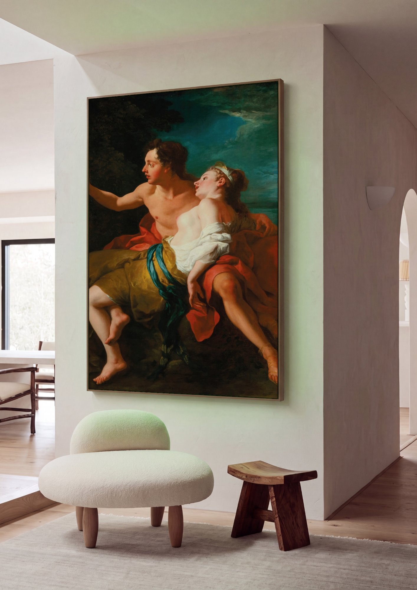Quadro Decorativo Cena Romântica Clássica - Jean François de Troy em ambiente decorado