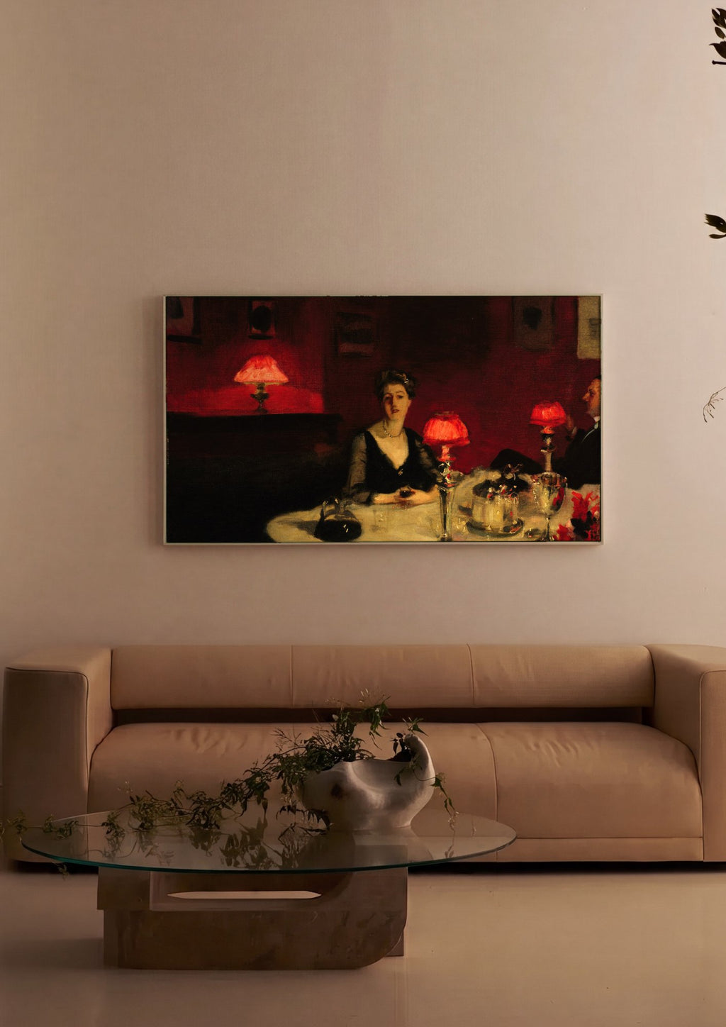Quadro Decorativo Jantar Íntimo - John Singer Sargent em ambiente decorado