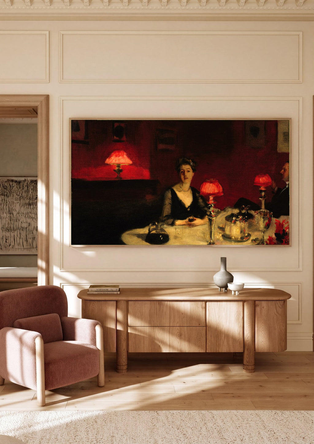 Quadro Decorativo Jantar Íntimo - John Singer Sargent em ambiente decorado