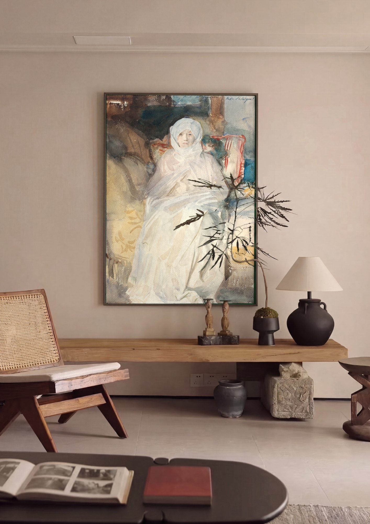 Quadro Decorativo A Dama Velada - John Singer Sargent em ambiente decorado