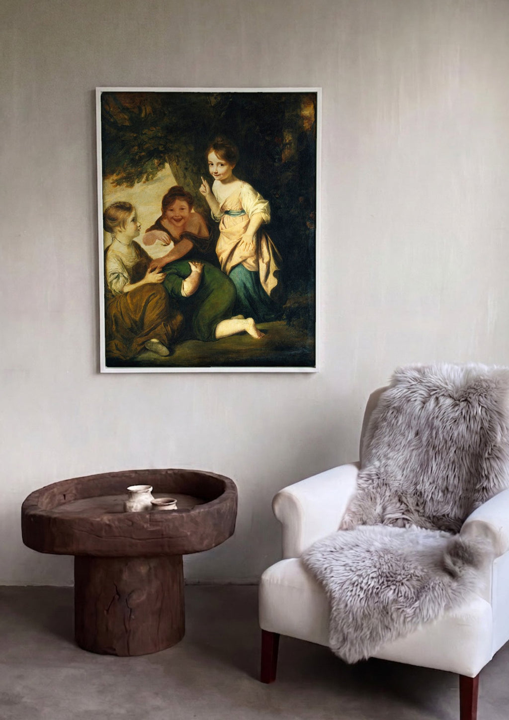 Quadro Decorativo Crianças no Bosque - Sir Joshua Reynolds em ambiente decorado