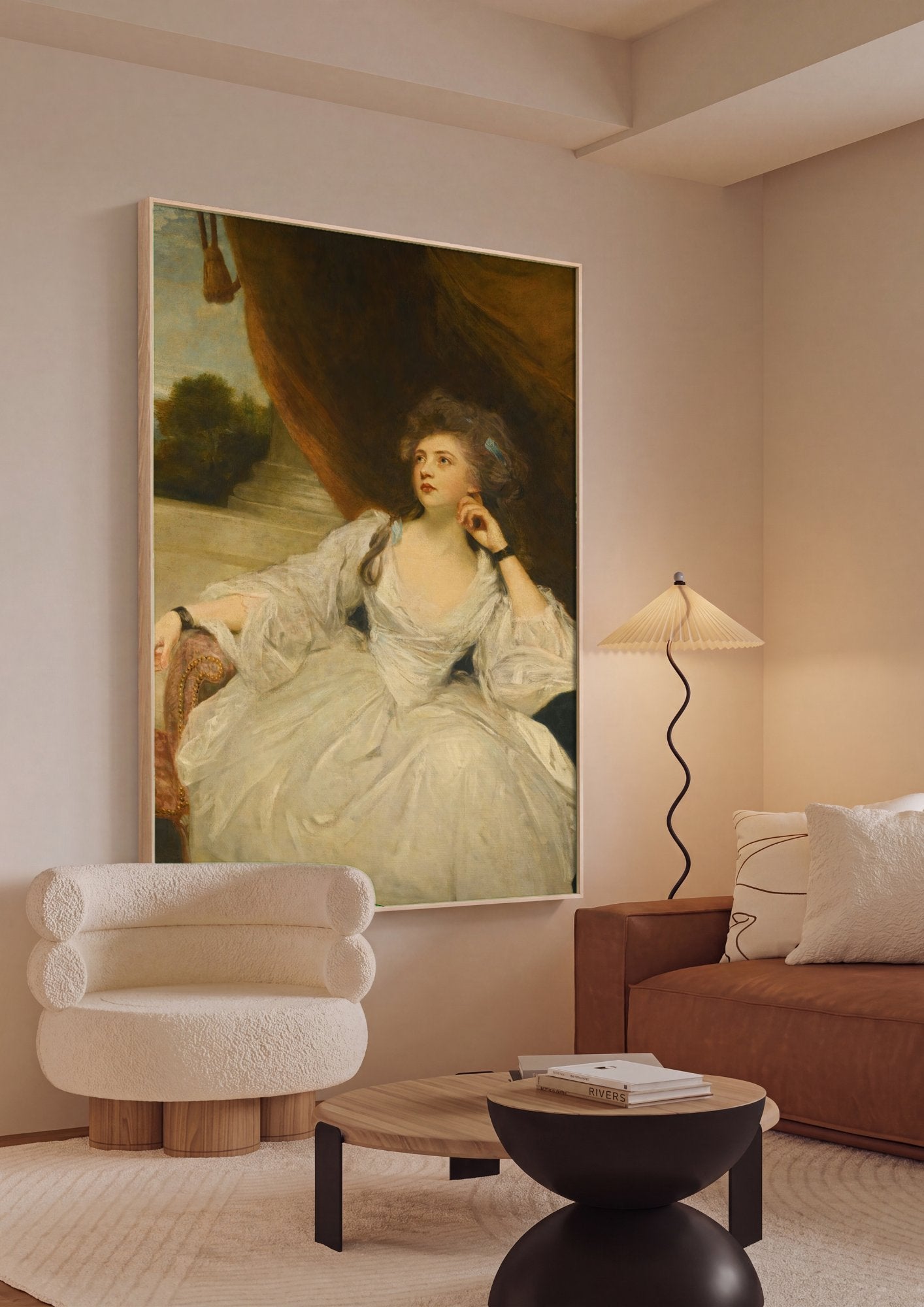 Quadro Decorativo Retrato de Senhora - Sir Joshua Reynolds em ambiente decorado