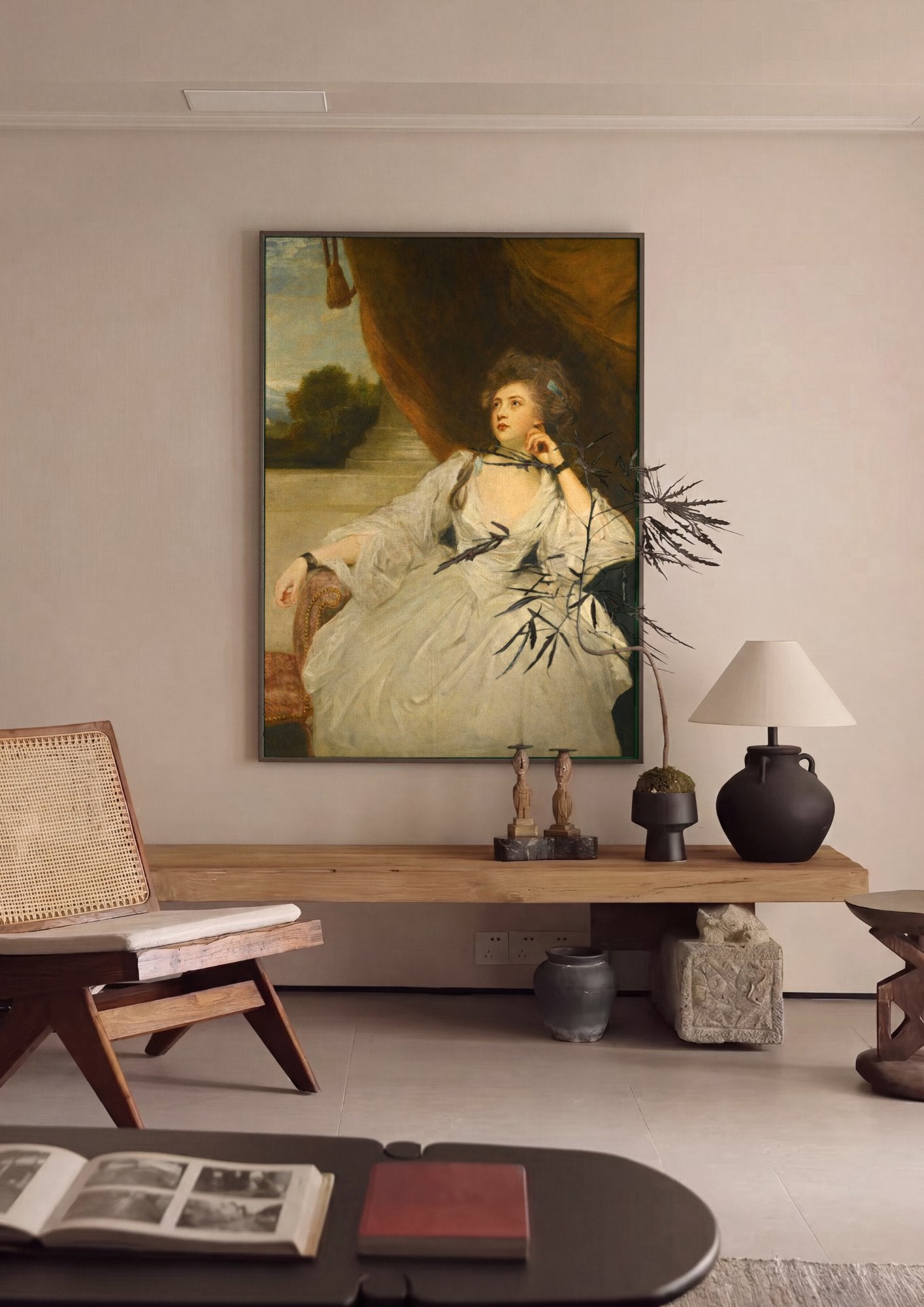 Quadro Decorativo Retrato de Senhora - Sir Joshua Reynolds em ambiente decorado