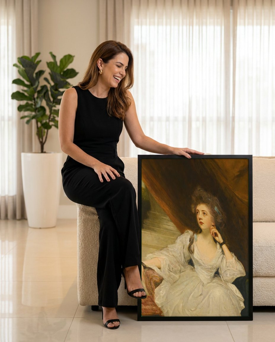 Quadro Decorativo Retrato de Senhora - Sir Joshua Reynolds com modelo em ambiente