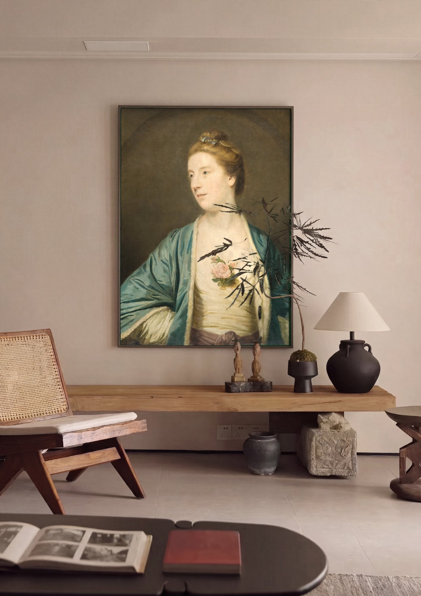 Quadro Decorativo Retrato de Senhora – Sir Joshua Reynolds em ambiente decorado