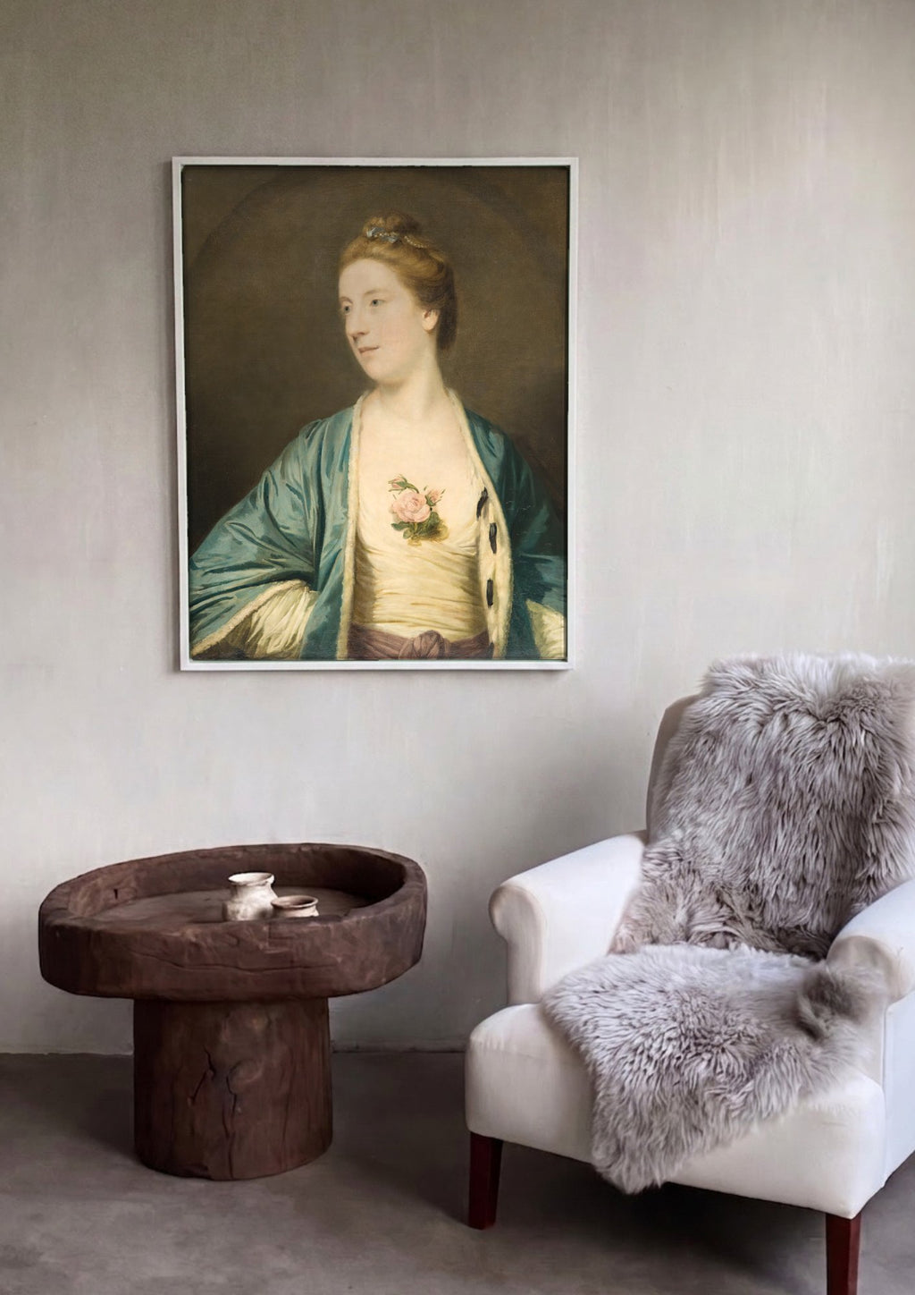 Quadro Decorativo Retrato de Senhora – Sir Joshua Reynolds em ambiente decorado