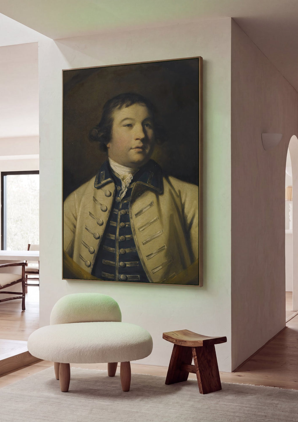 Quadro Decorativo Retrato de Oficial - Sir Joshua Reynolds em ambiente decorado