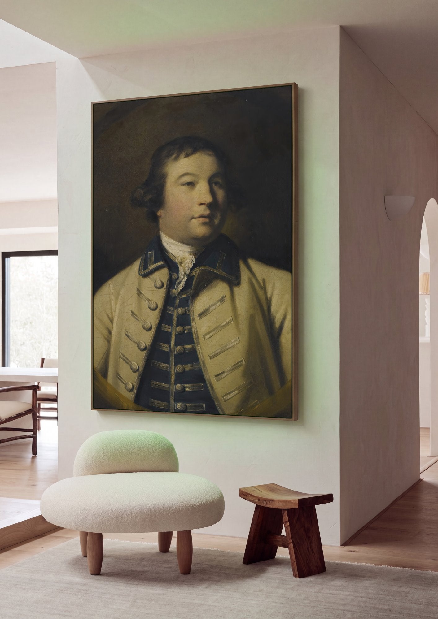 Quadro Decorativo Retrato de Oficial - Sir Joshua Reynolds em ambiente decorado