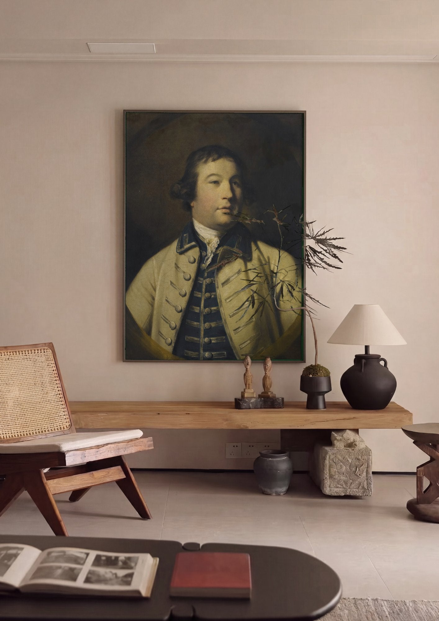 Quadro Decorativo Retrato de Oficial - Sir Joshua Reynolds em ambiente decorado