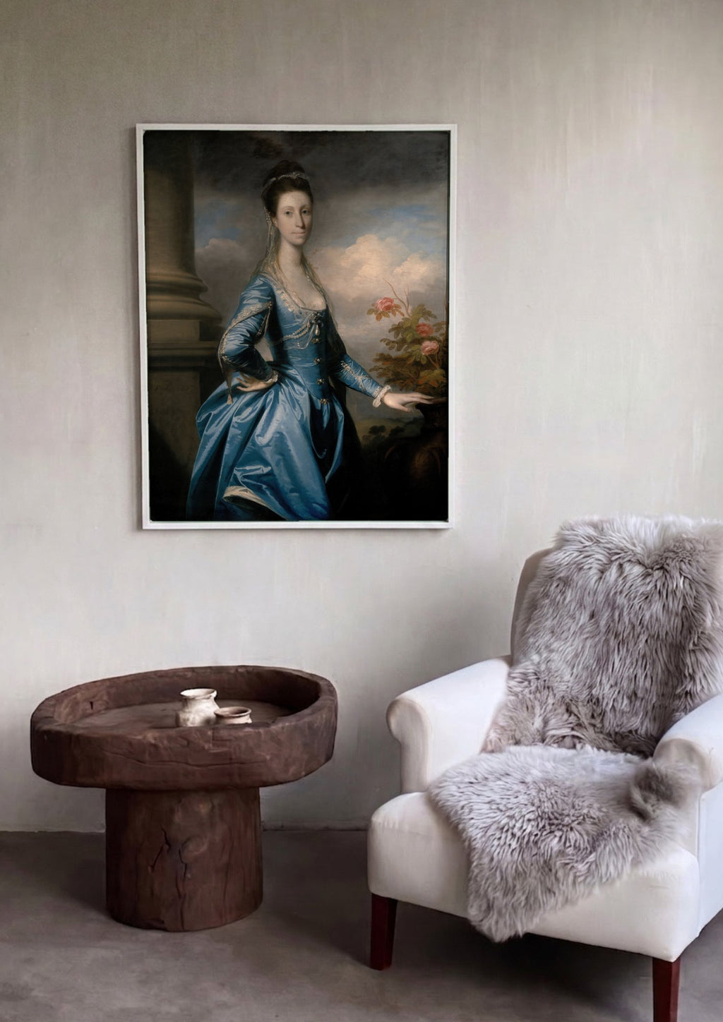 Quadro Decorativo Retrato de Senhora - Sir Joshua Reynolds em ambiente decorado
