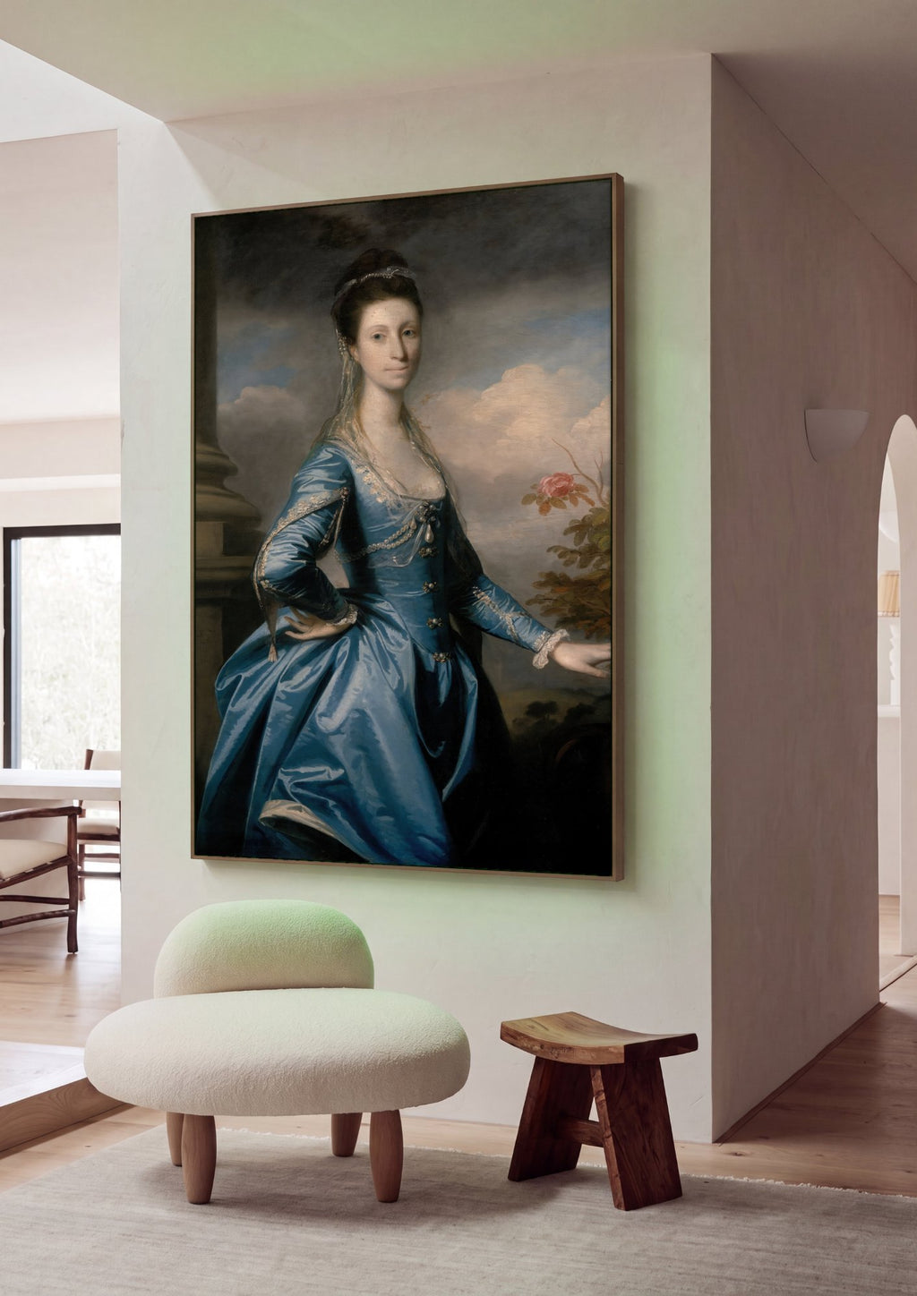 Quadro Decorativo Retrato de Senhora - Sir Joshua Reynolds em ambiente decorado
