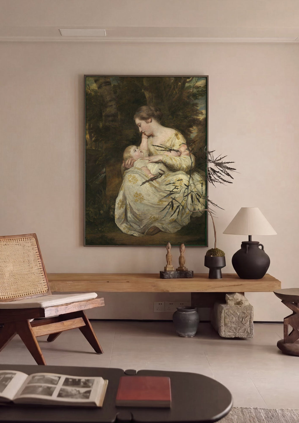 Quadro Decorativo Maternidade Serena - Sir Joshua Reynolds em ambiente decorado