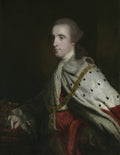 Retrato de um jovem nobre com peruca empoada, vestindo manto de arminho e corrente dourada, pintado por Sir Joshua Reynolds.