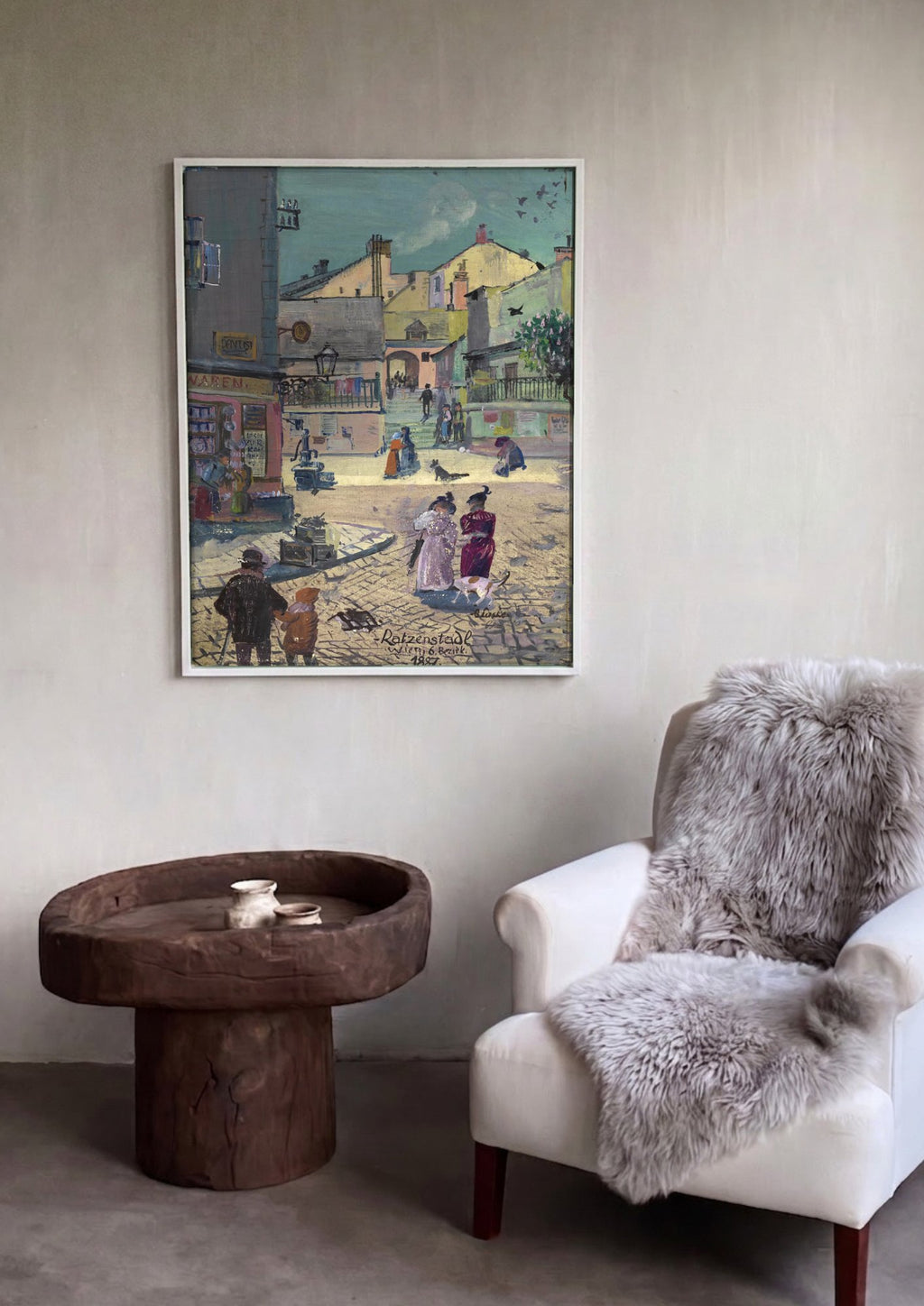 Quadro Decorativo Ratzanstadl, Viena - Oskar Laske em ambiente decorado