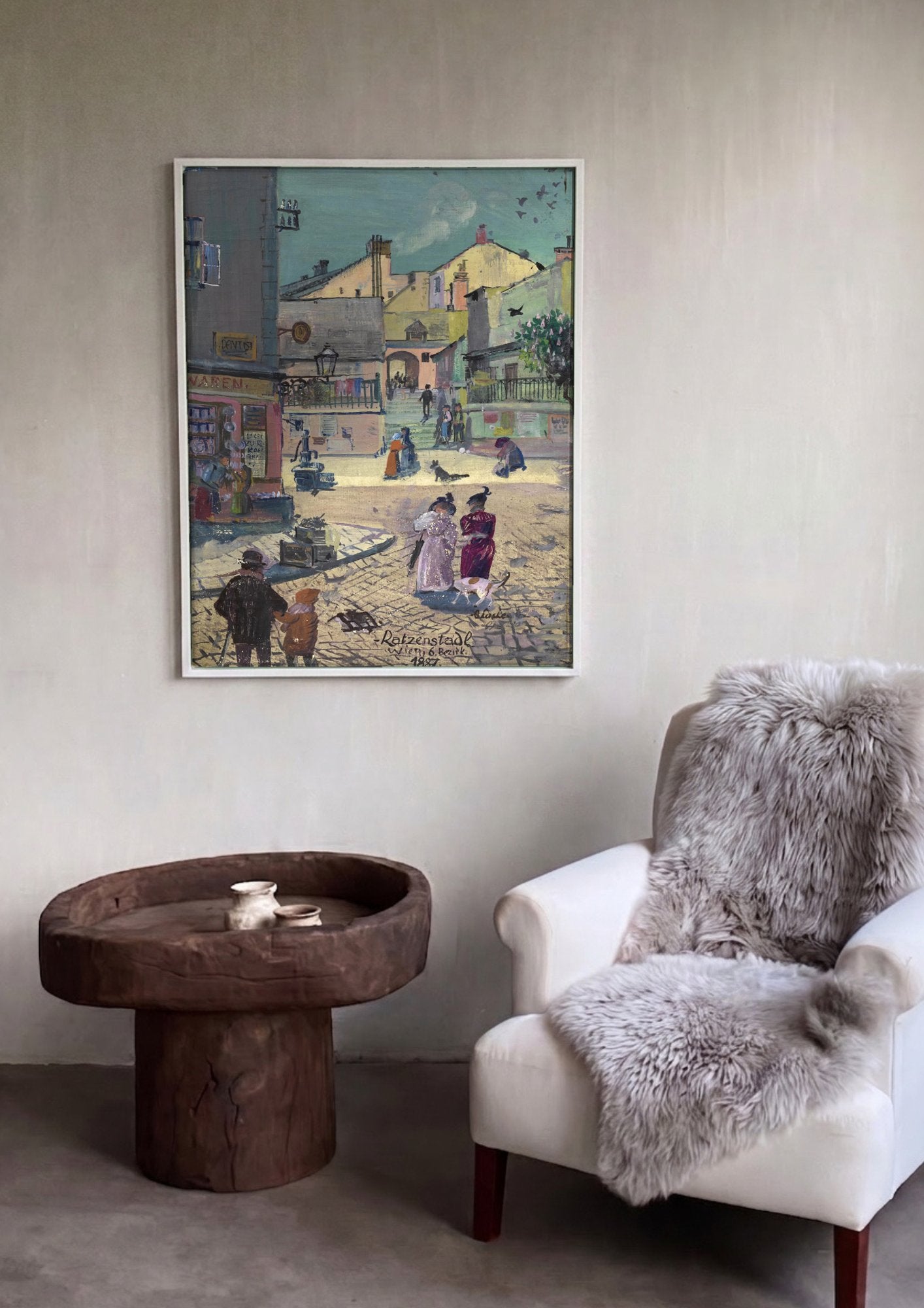 Quadro Decorativo Ratzanstadl, Viena - Oskar Laske em ambiente decorado